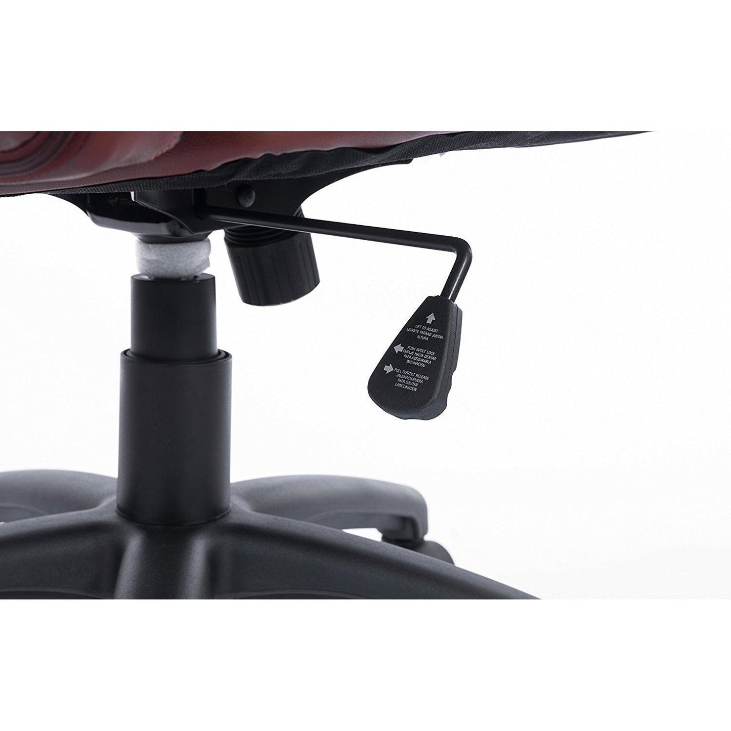 Fauteuil de bureau pivotant en similicuir avec panneaux contrastés gaufrés et dossier haut, noir et marron