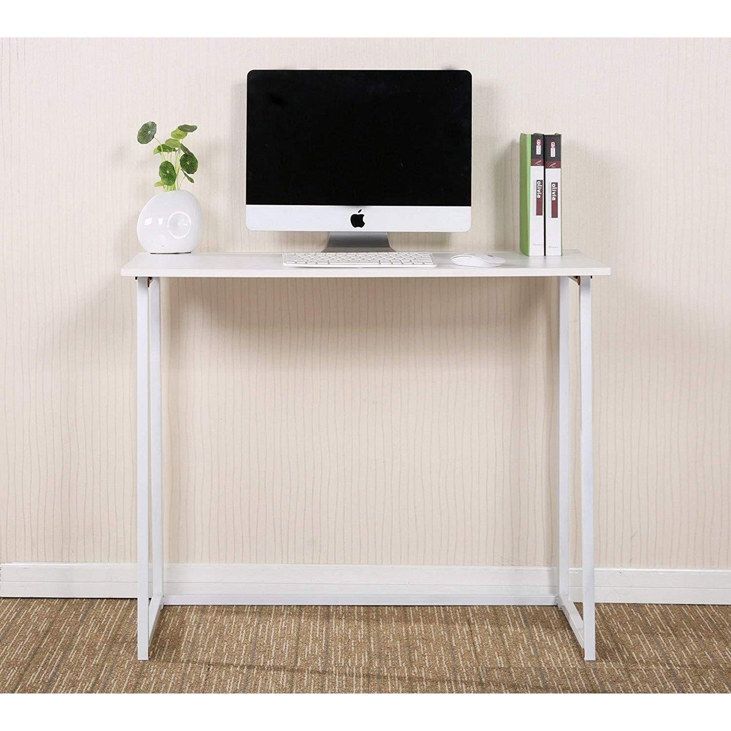 Bureau pliable compact blanc (sans assemblage)