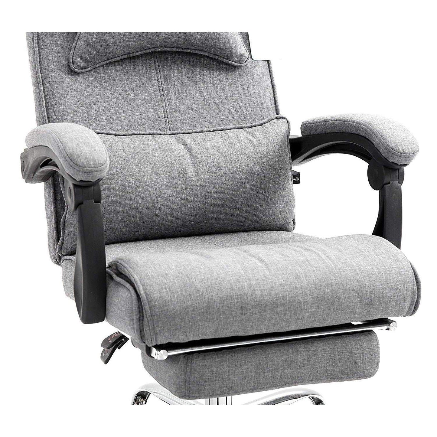 Fauteuil inclinable exécutif Lawrence avec repose-pieds et appui-tête en gris