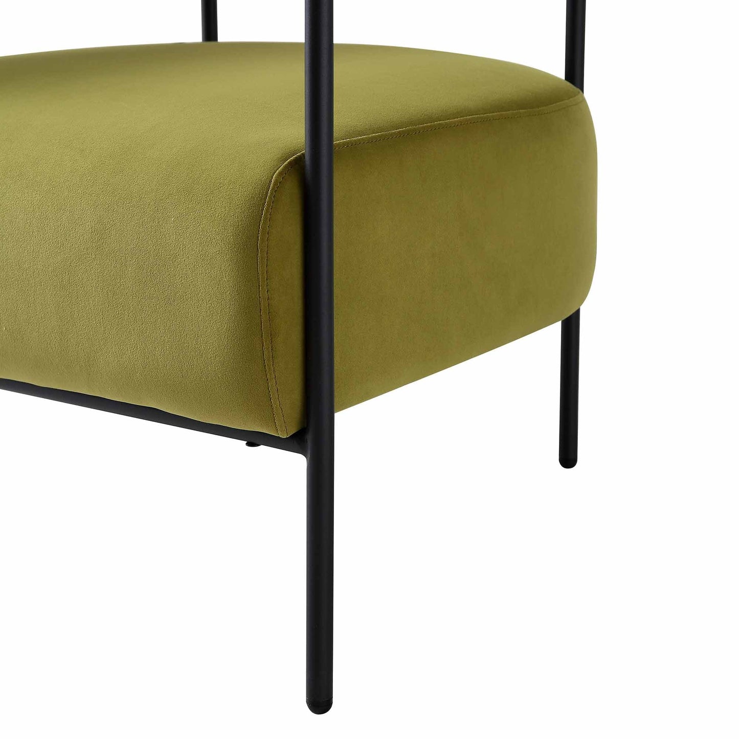 Fauteuil Fulbourn en velours vert olive