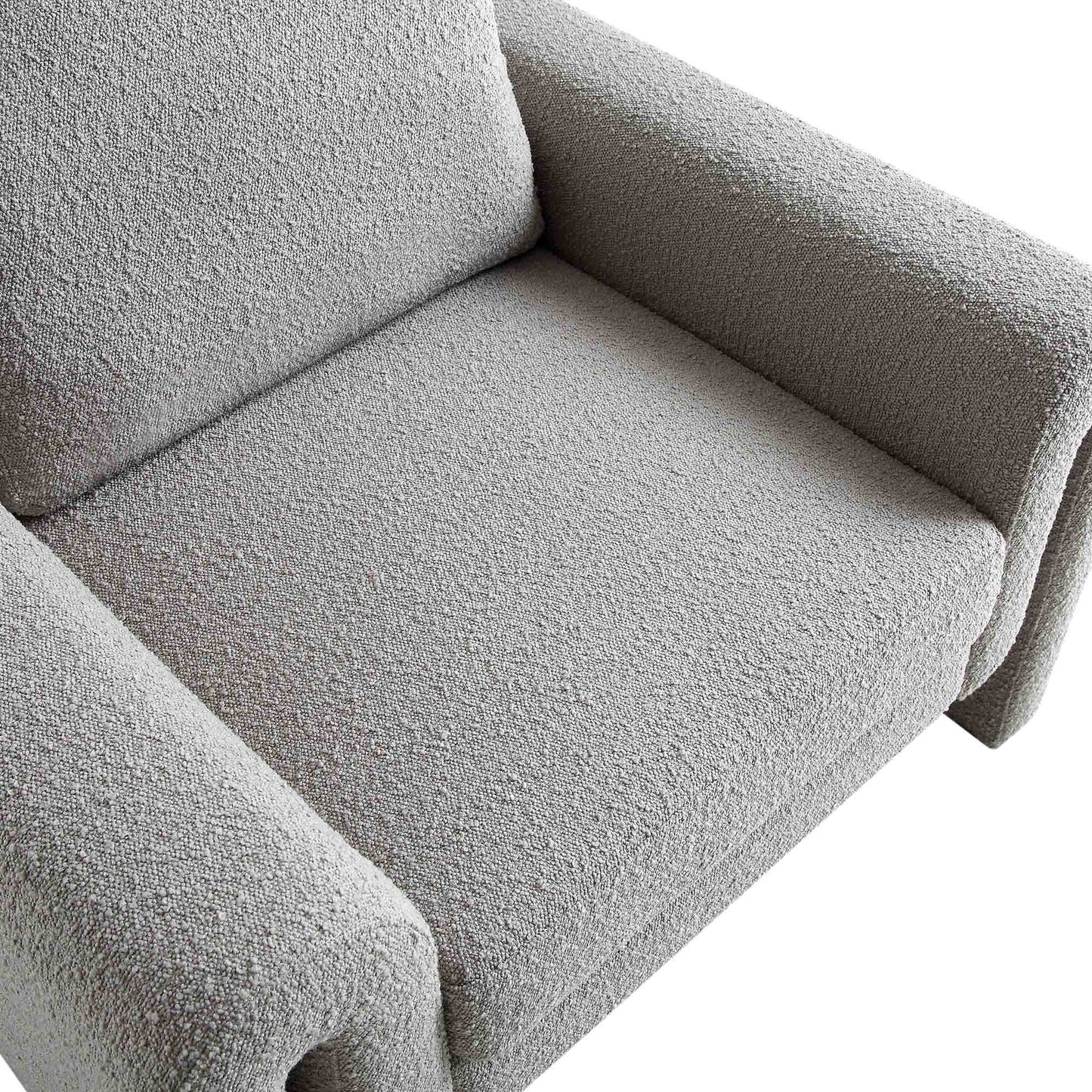 Fauteuil incurvé Hampstead gris Boucle