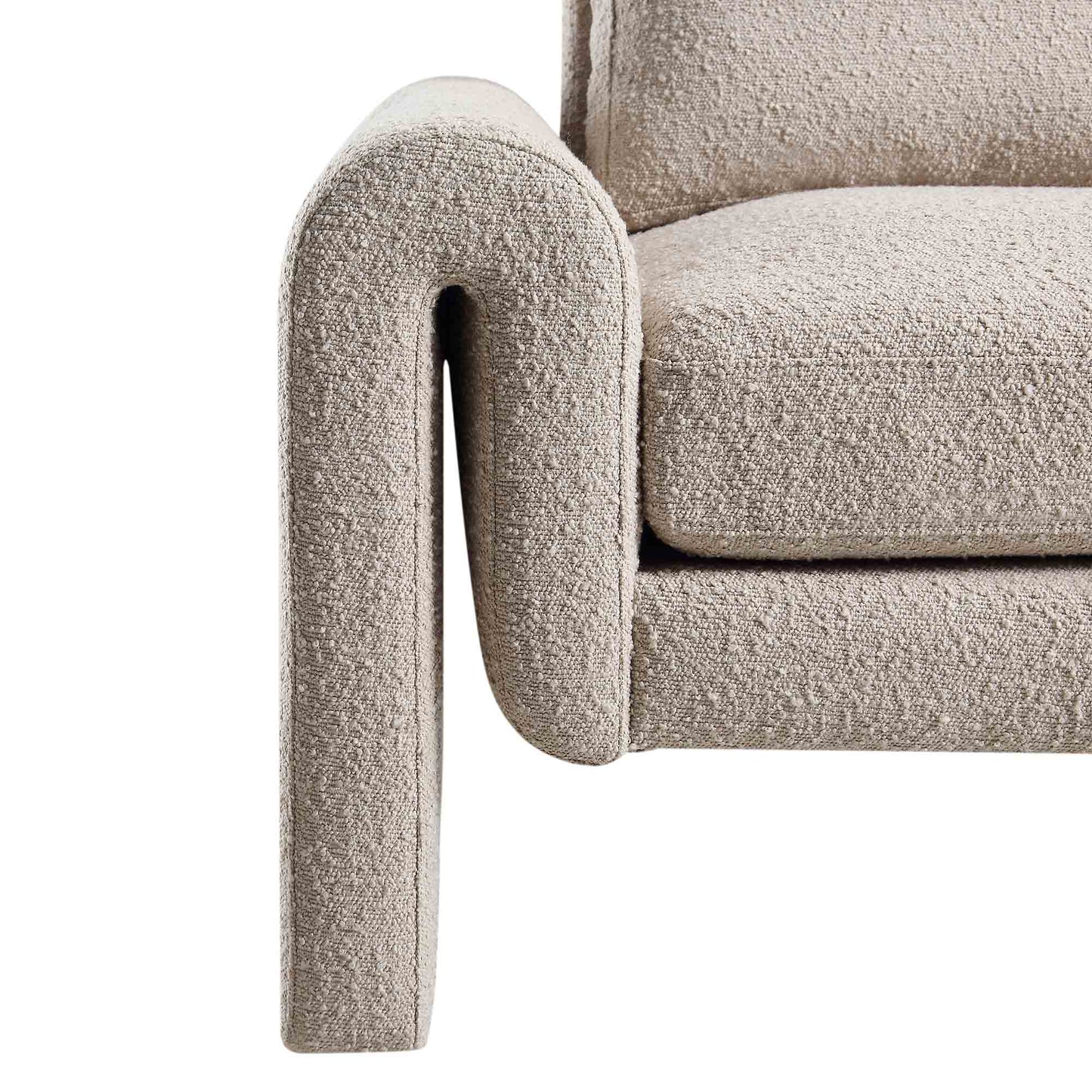Fauteuil incurvé Hampstead Taupe Boucle