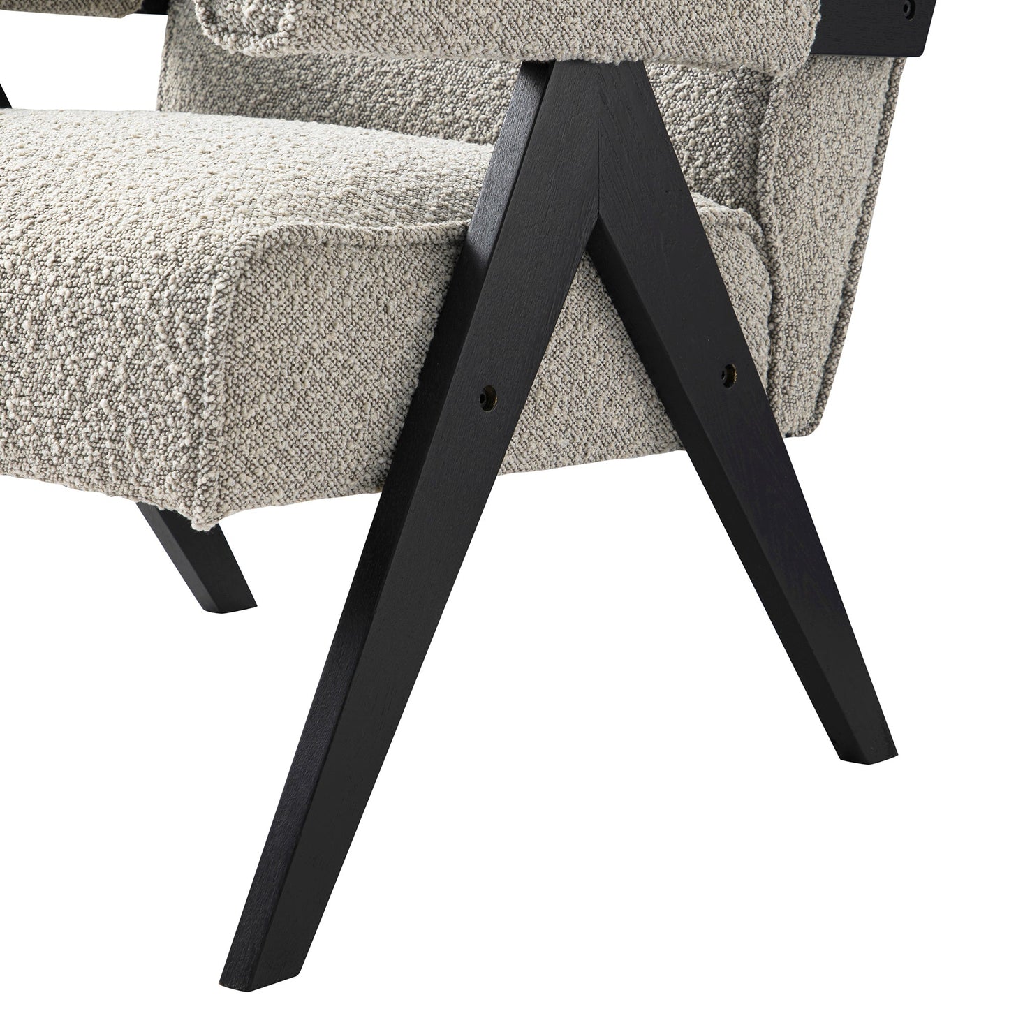 Chaise d'appoint Chinnor Taupe Boucle avec cadre en chêne noir