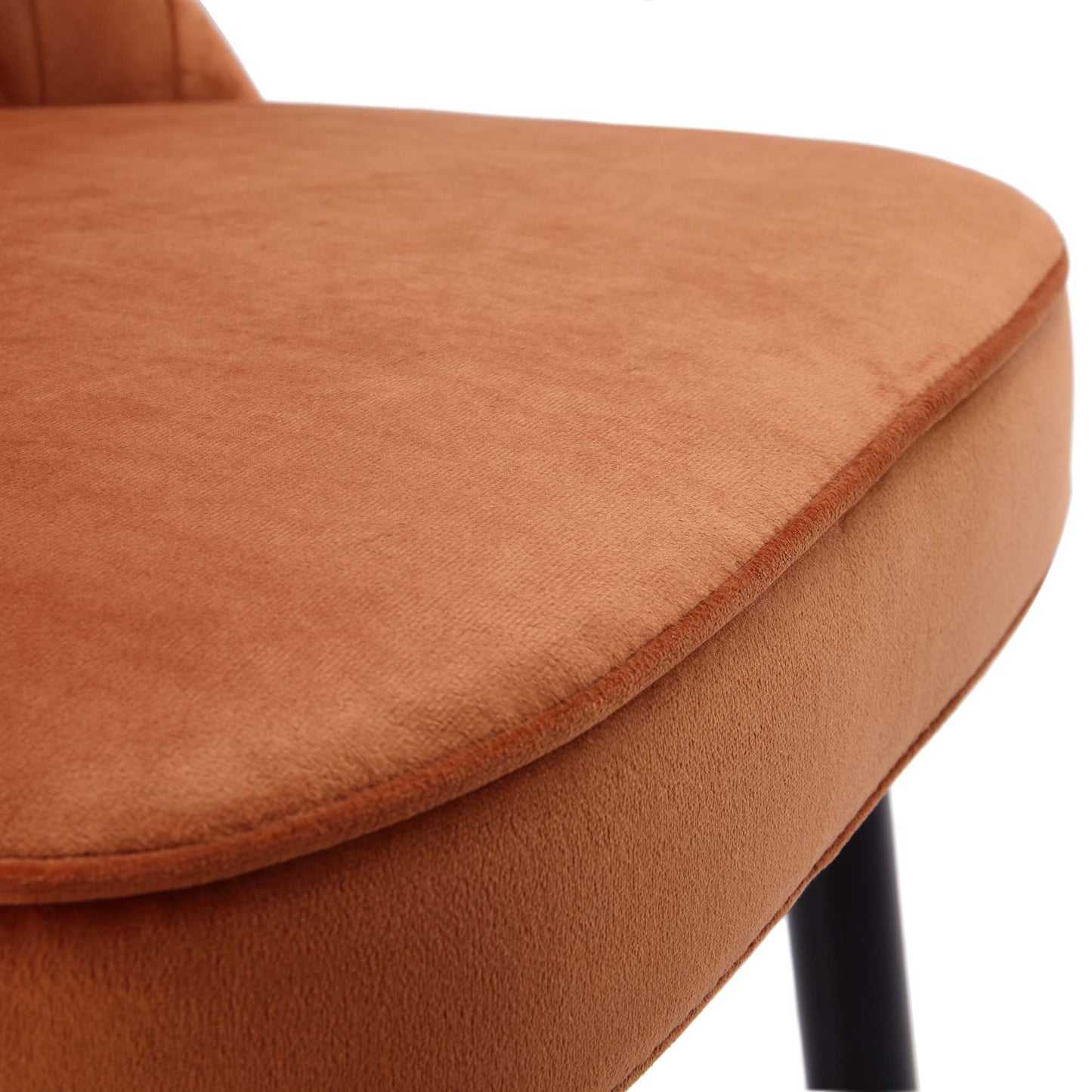 Lot de 2 tabourets de bar rembourrés en velours plissé orange brûlé Miyae