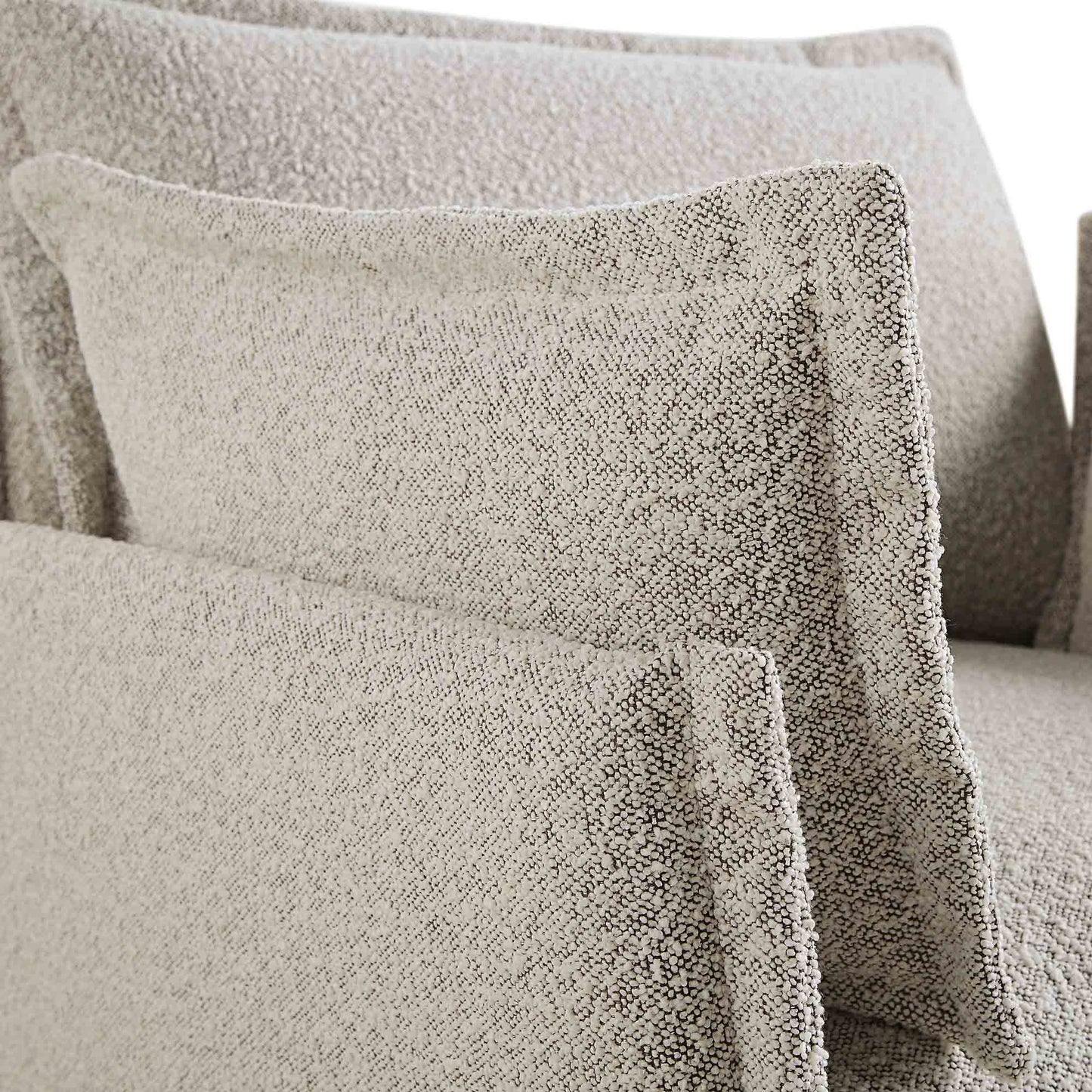 Canapé modulable Byron Pillow Edge Mist Grey Boucle, 1 place