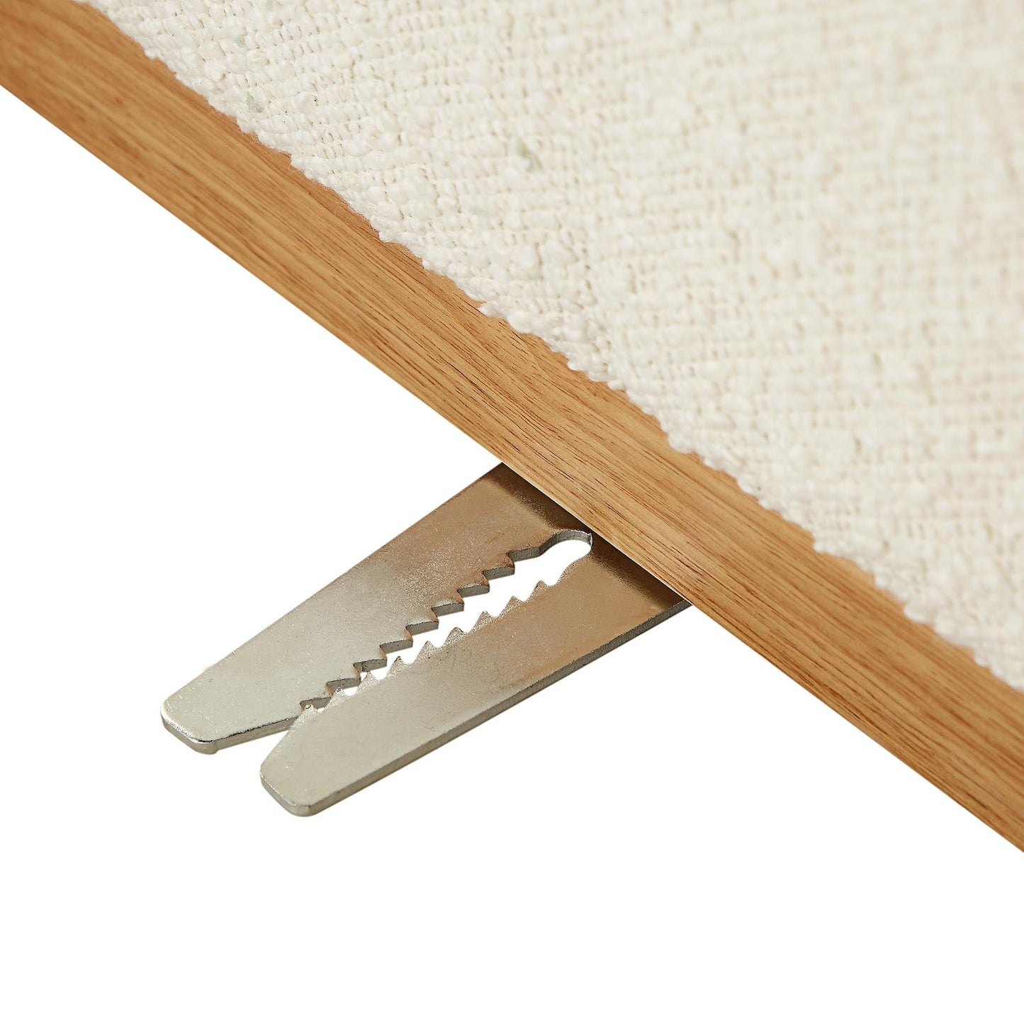 Canapé Modulable Granvia Ecru Boucle, Grand Canapé d'Angle 4 Places