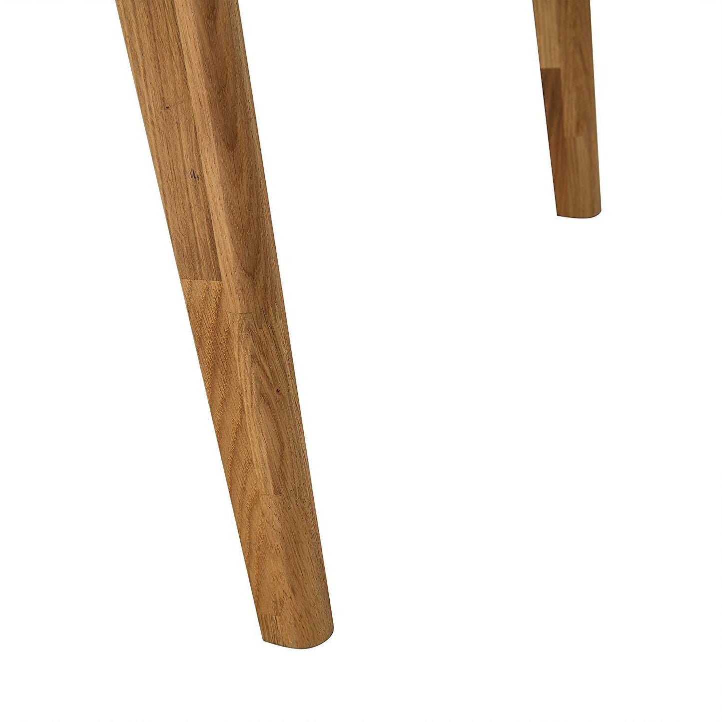 Table à manger 6 places effet marbre blanc ASCONA avec pieds en chêne massif