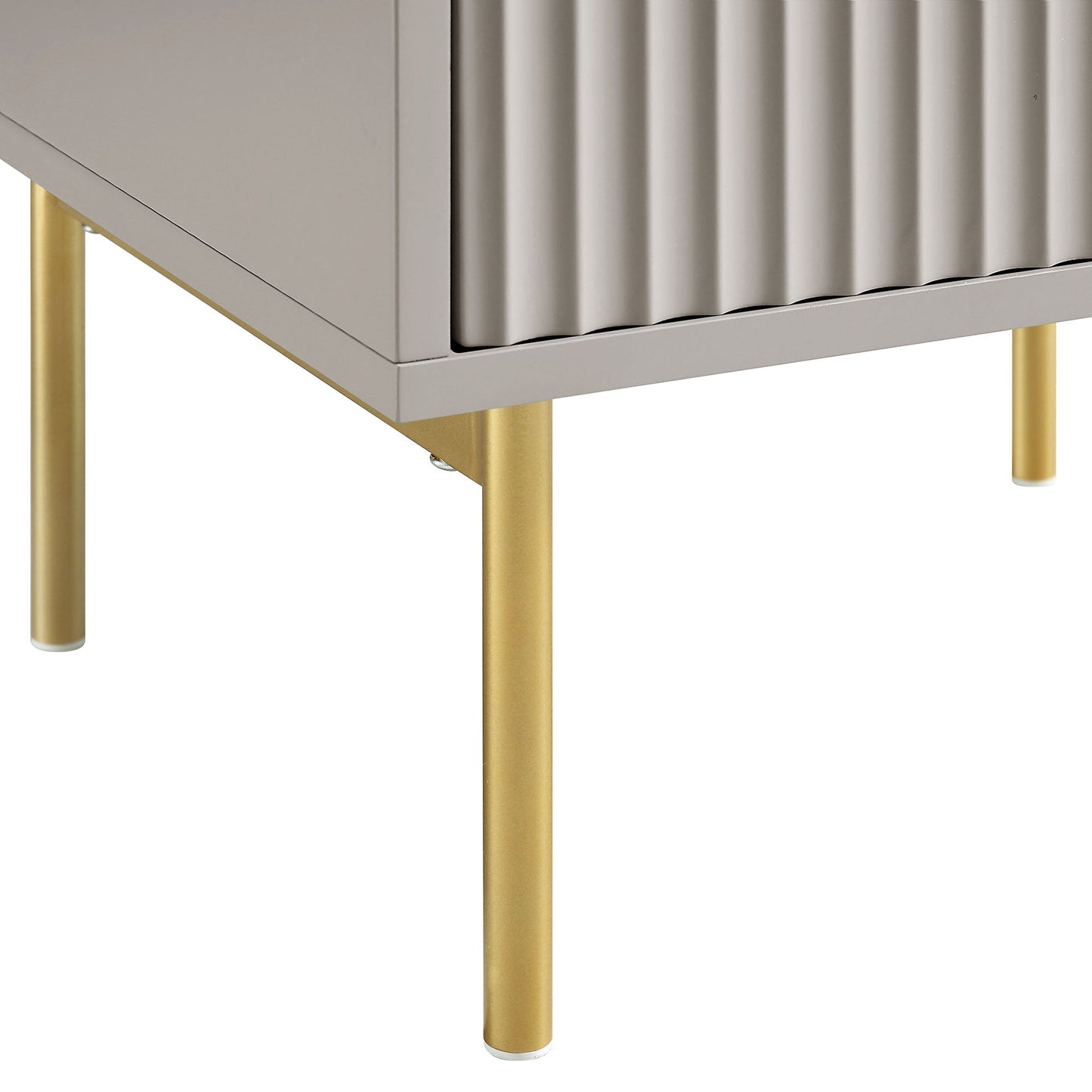 Table de chevet Richmond Ridged à 2 tiroirs, taupe mat