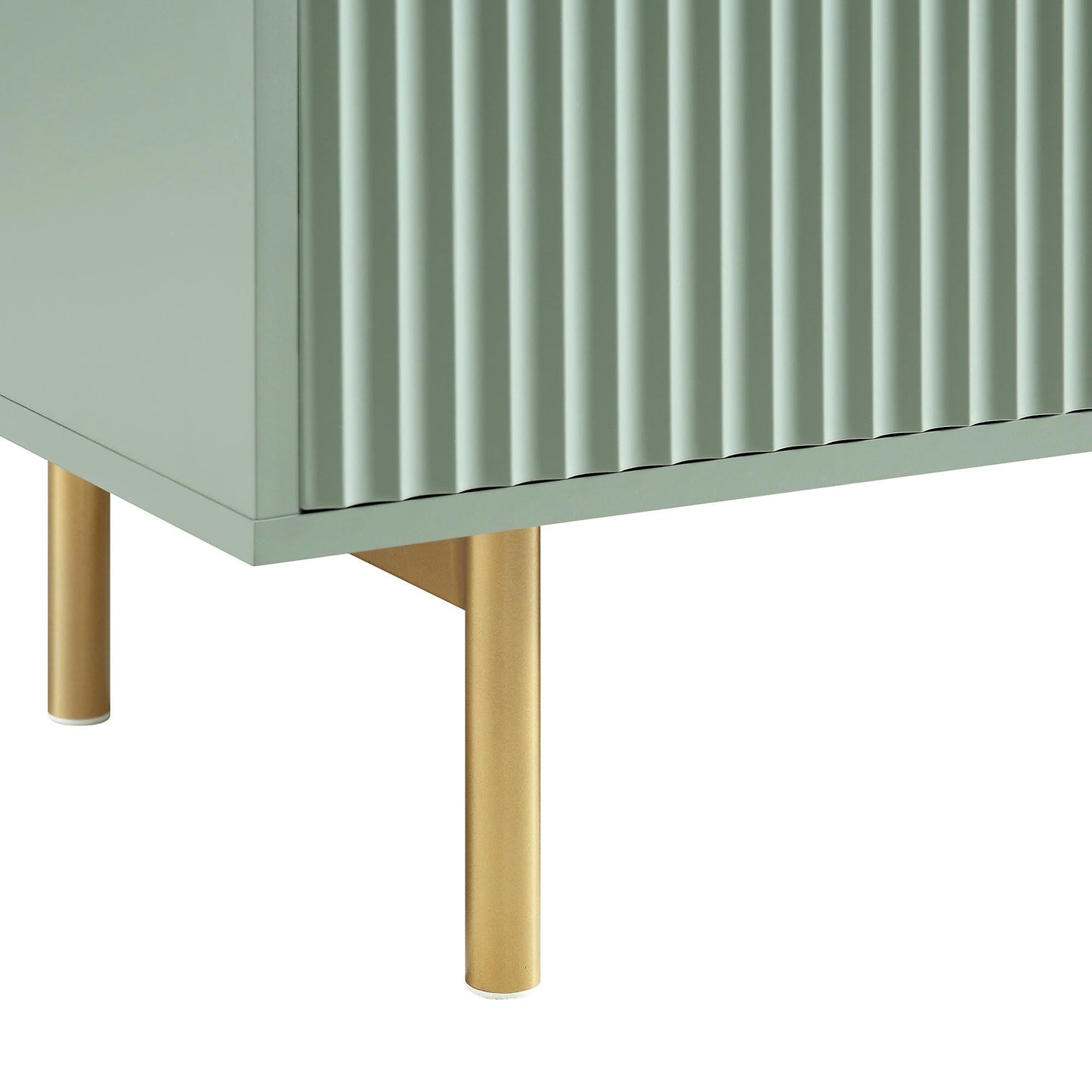 Meuble TV Richmond Ridged 120 cm de large, vert sauge mat