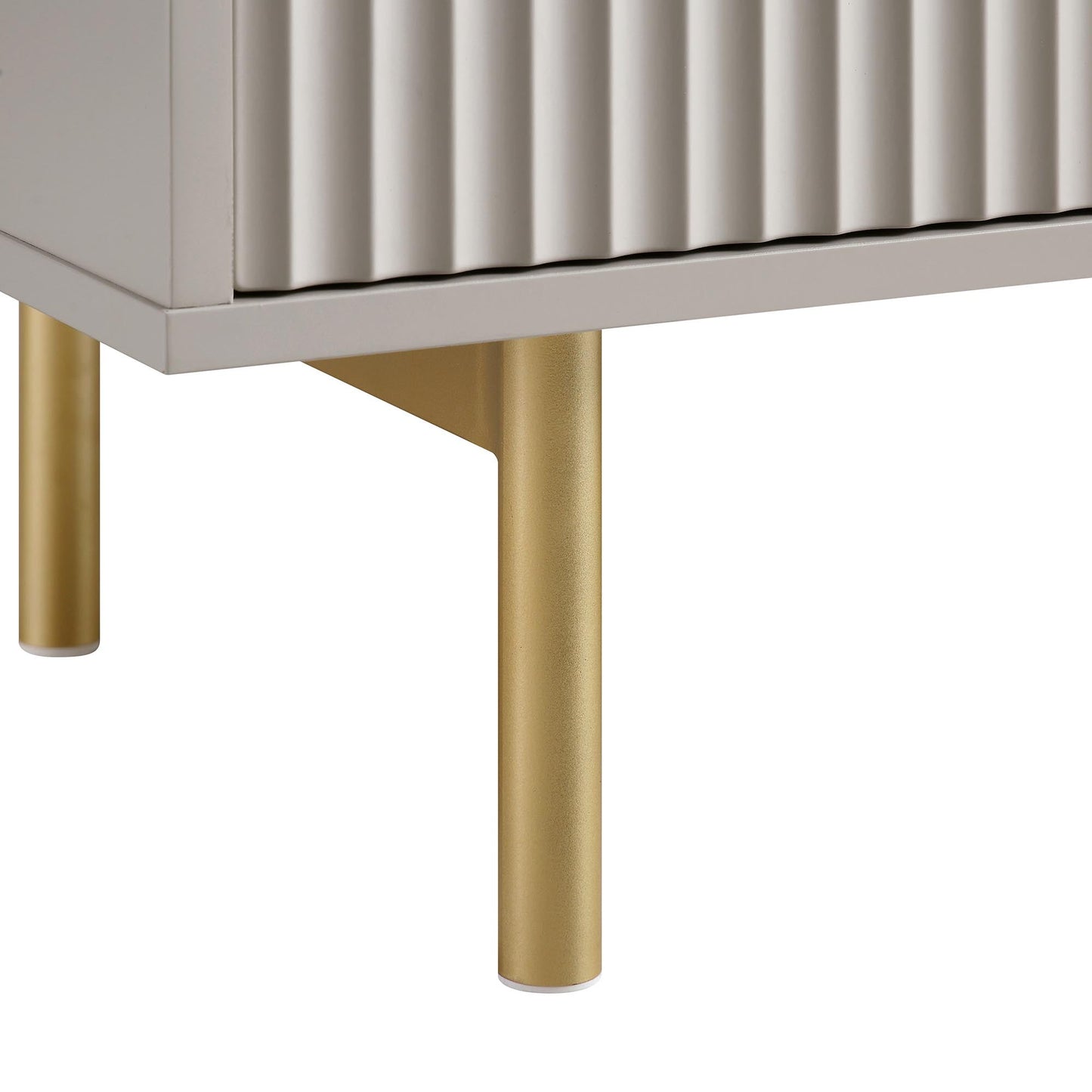 Meuble TV Richmond Ridged de 120 cm de large, taupe mat