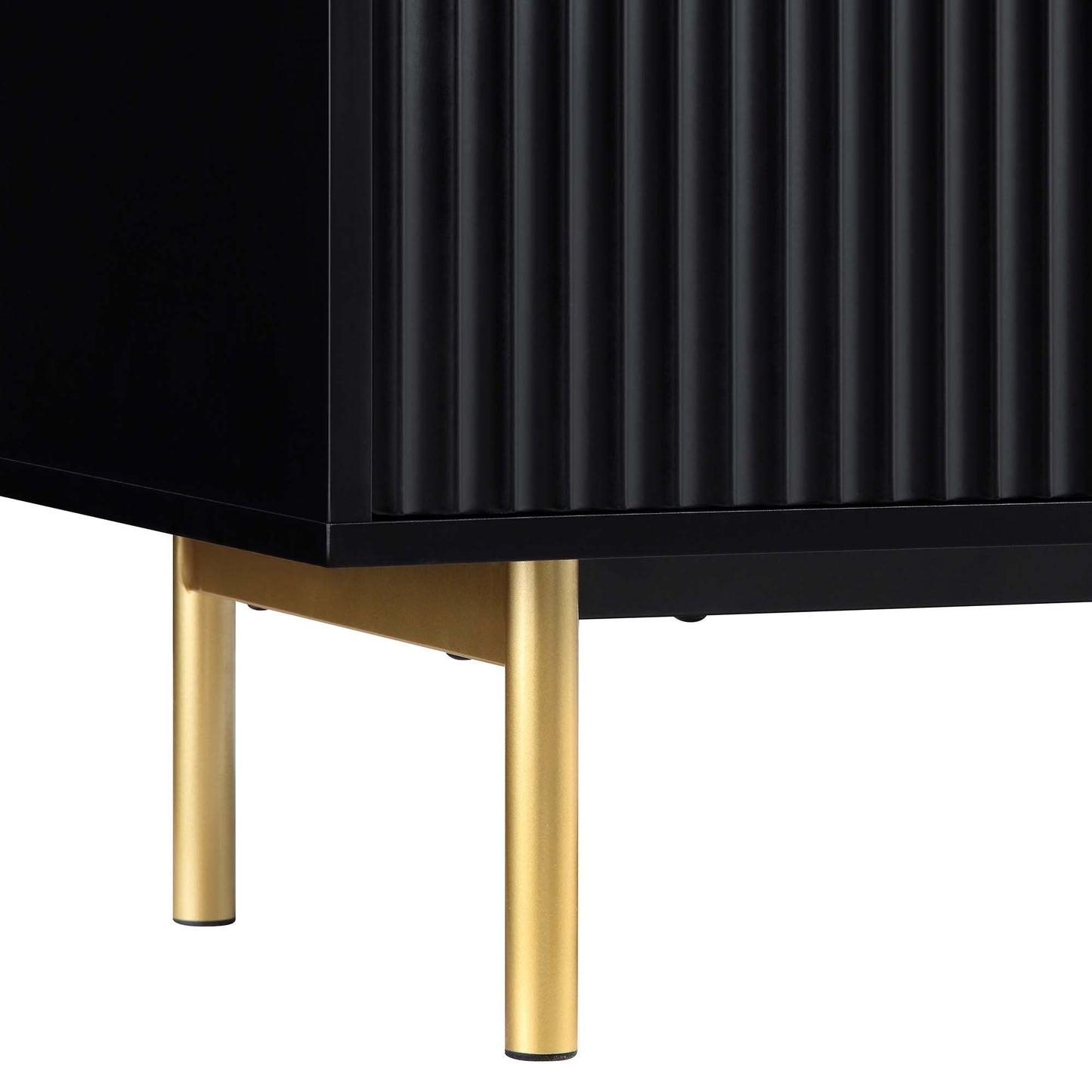 Meuble de rangement Richmond Ridged Highboard, noir mat