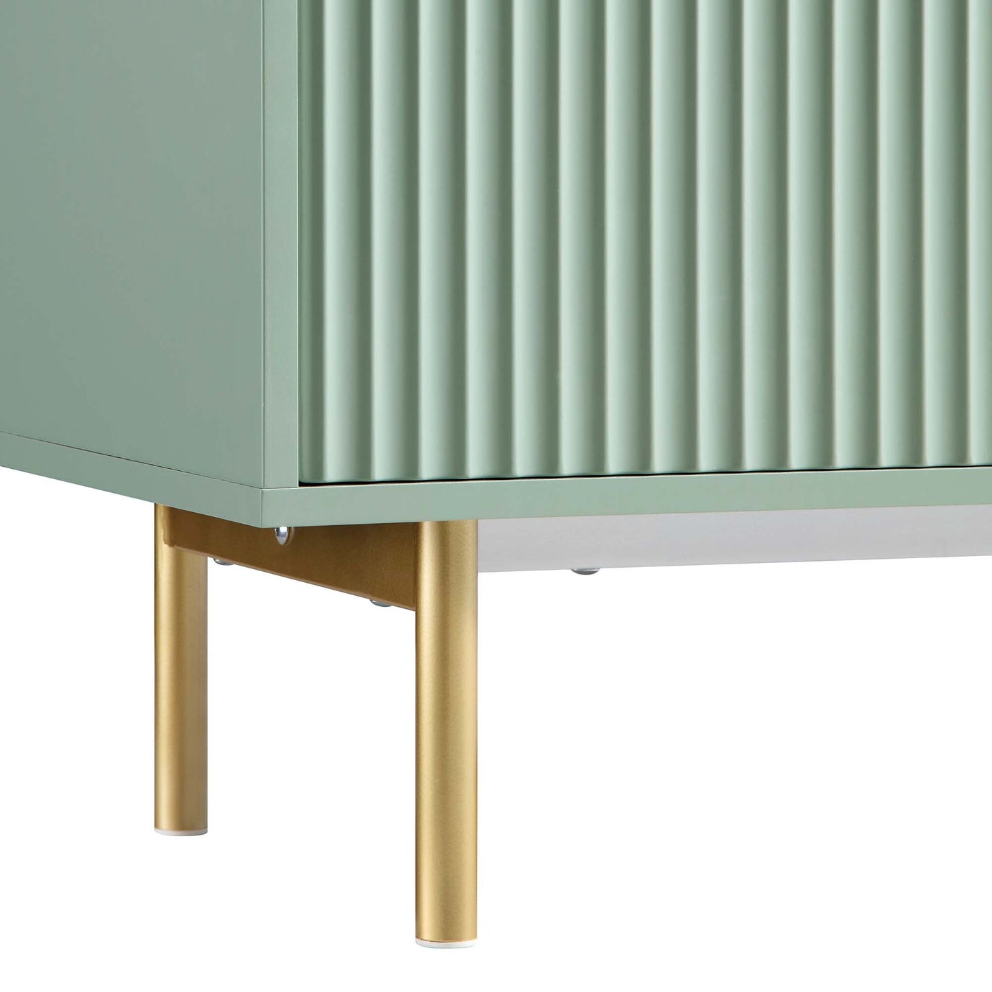 Meuble de rangement Richmond Ridged Highboard, vert sauge mat