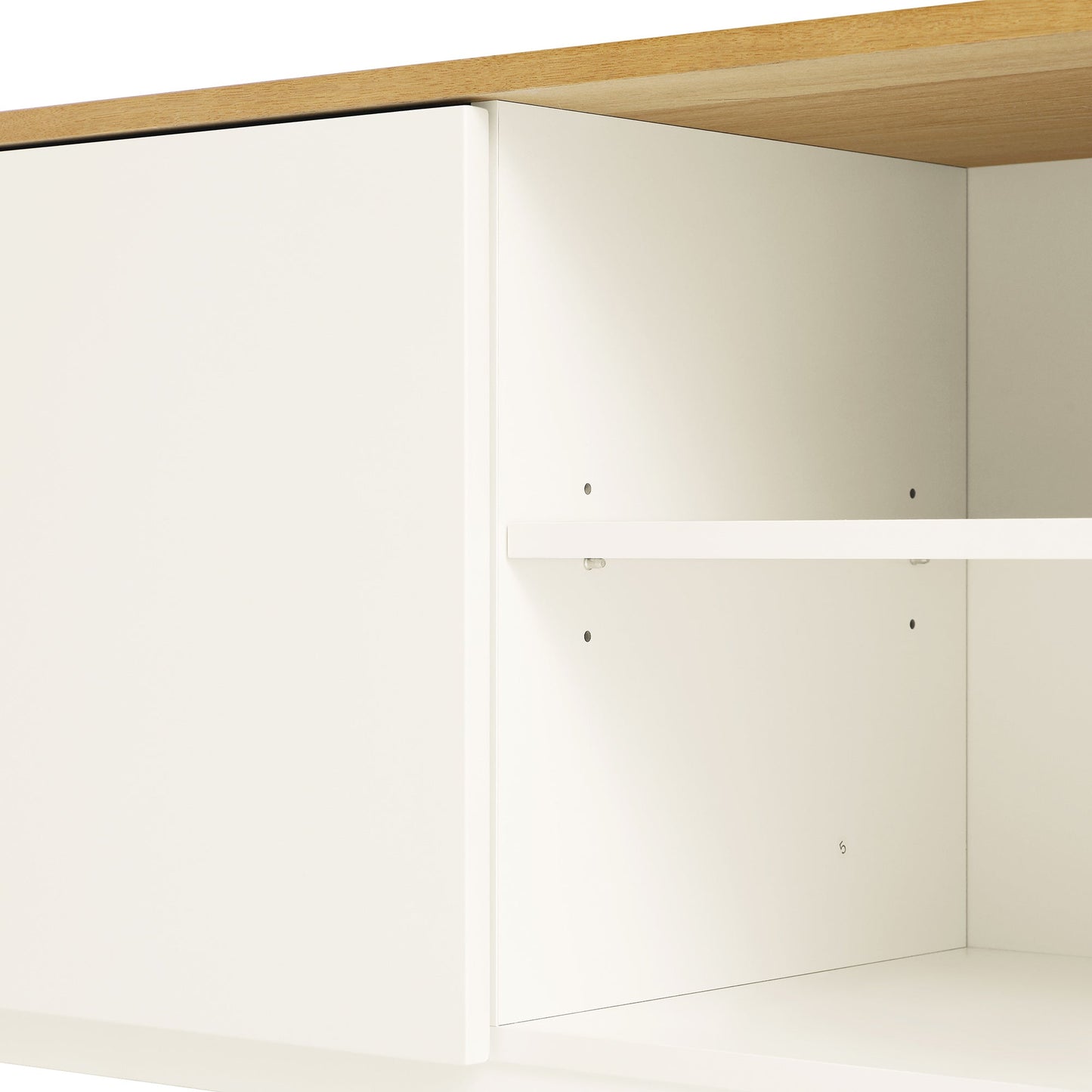 Meuble TV Agnes à bords incurvés, 150 cm de large, blanc