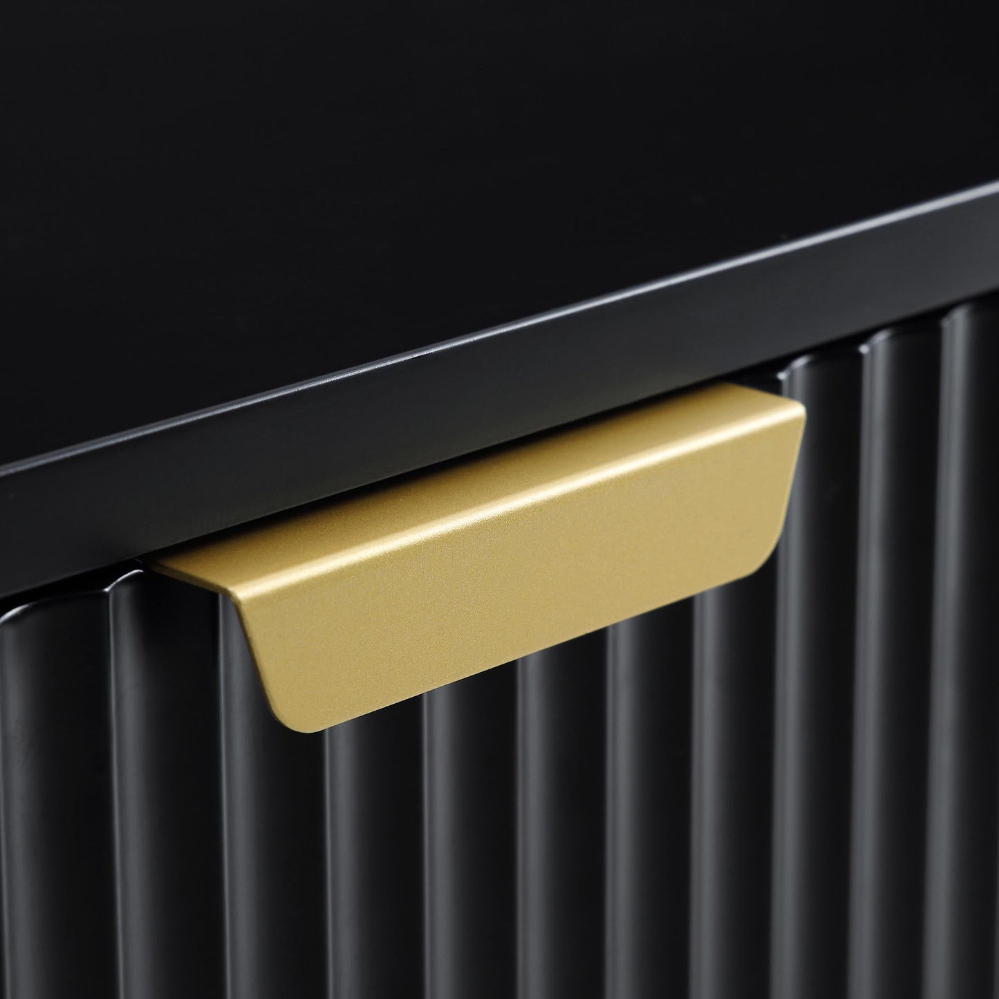 Coiffeuse Richmond Ridged, noir mat