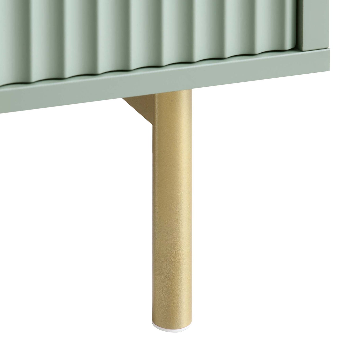 Table basse Richmond striée avec tiroir, vert sauge mat