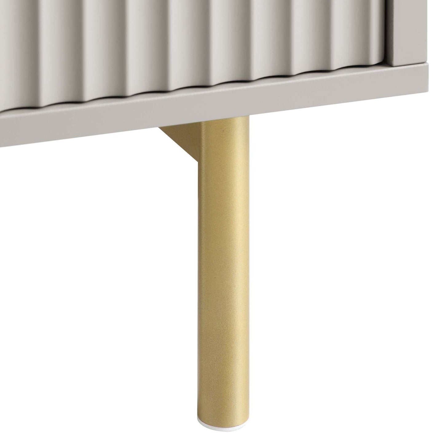 Table basse Richmond striée avec tiroir, taupe mat