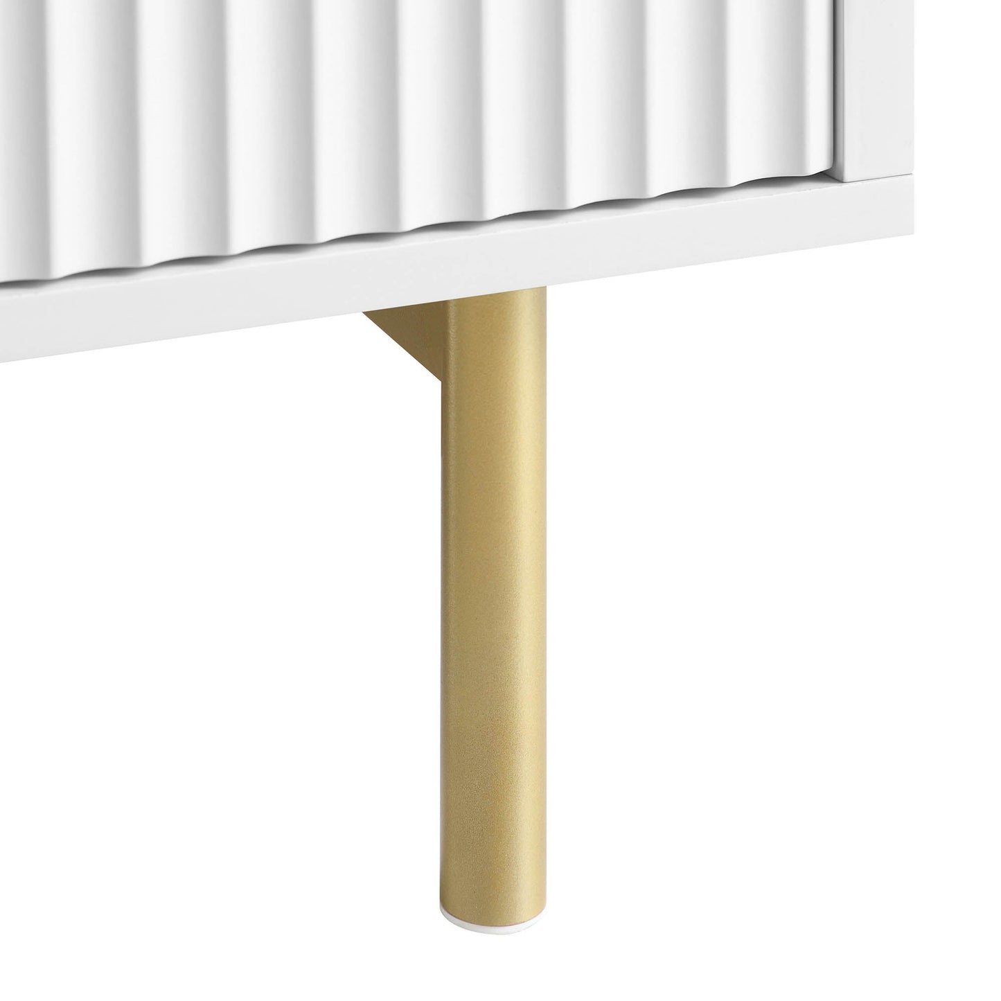 Table basse Richmond striée avec tiroir, blanc mat