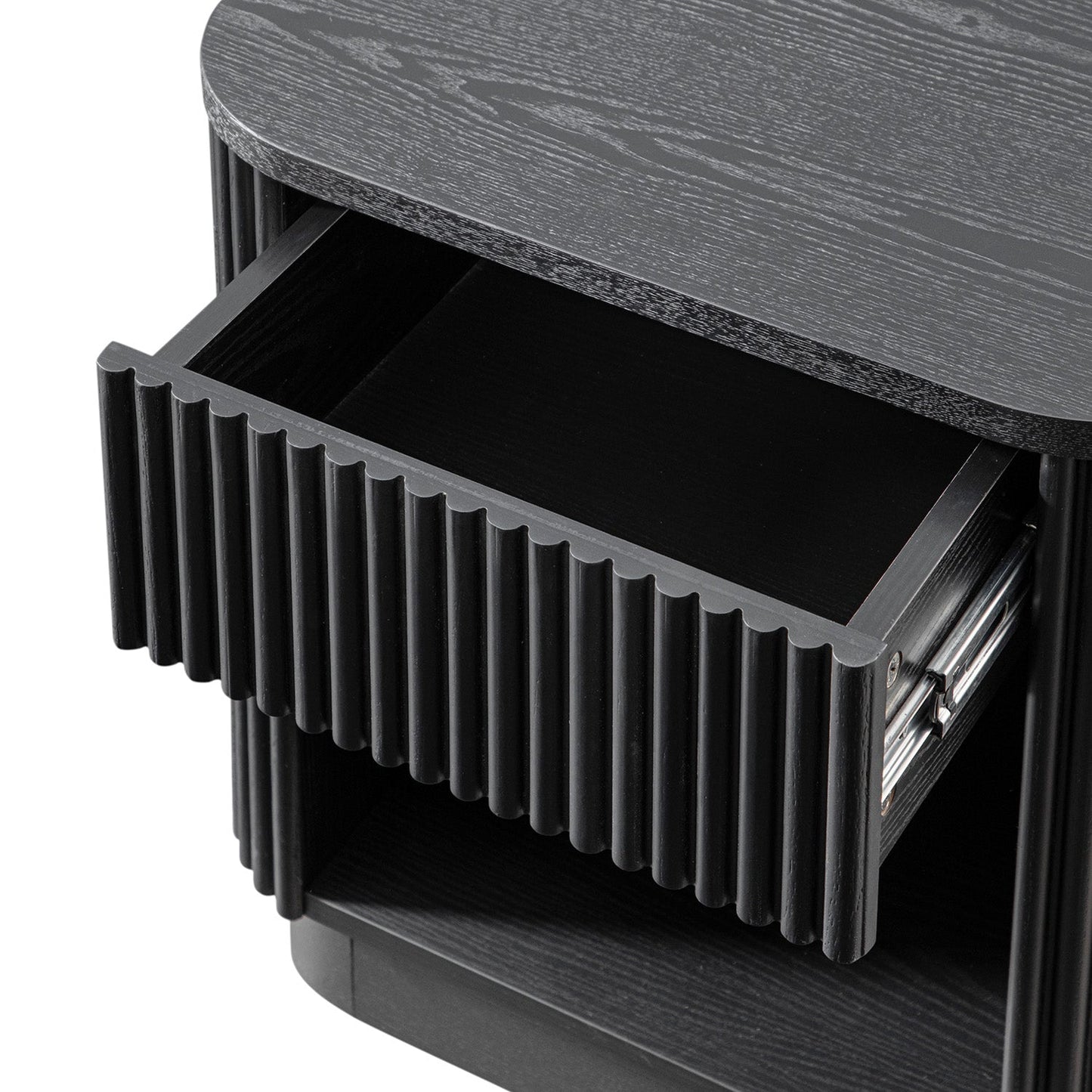 Table de chevet Maru à 1 tiroir, noire