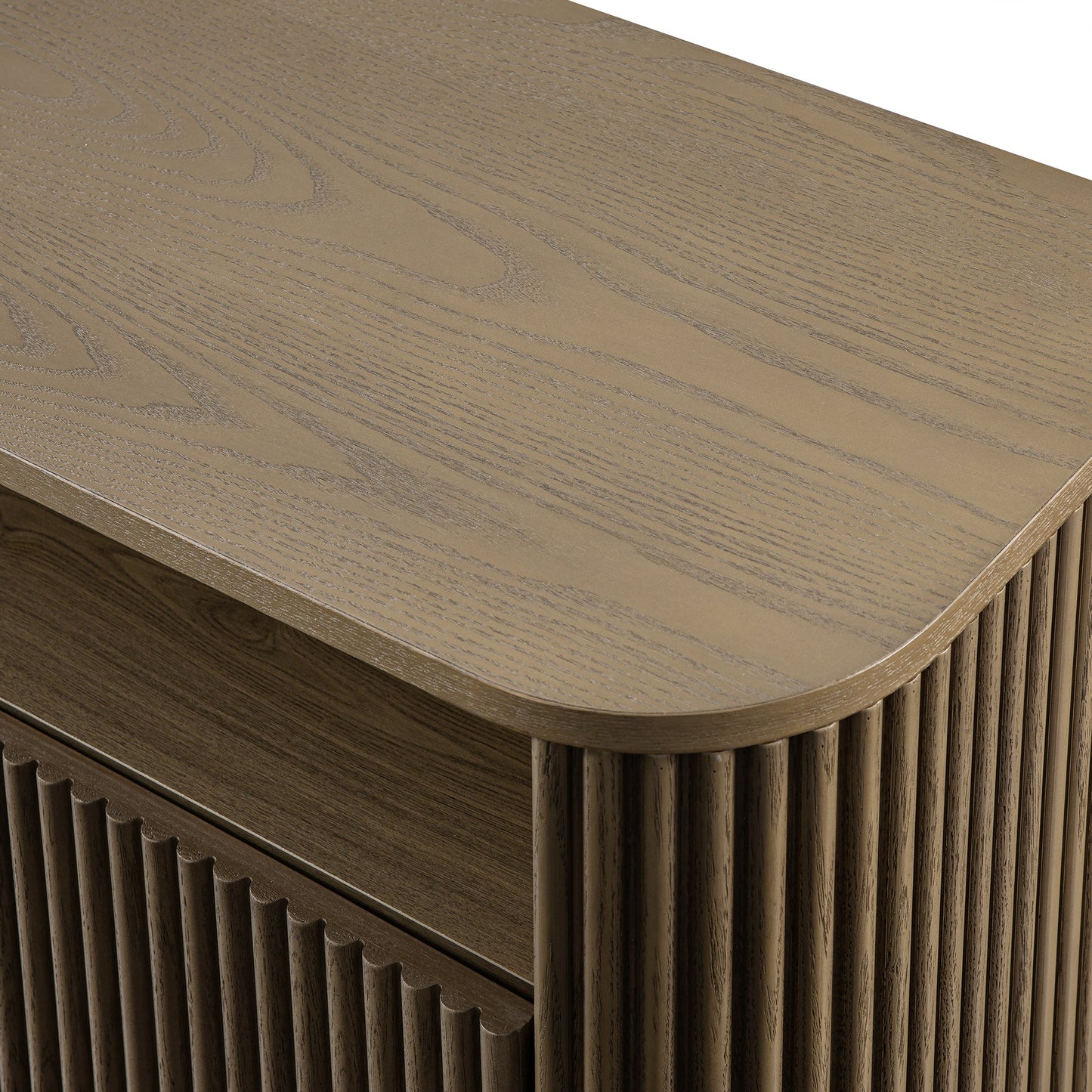 Meuble TV Maru 162 cm avec tiroirs, chêne argenté