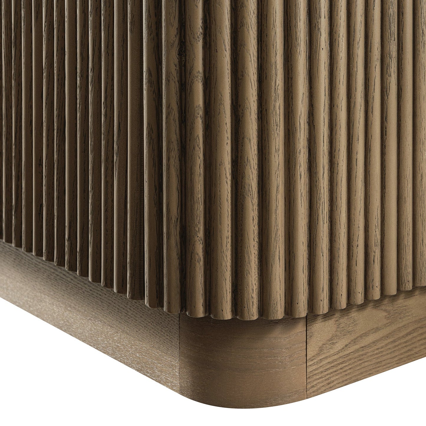 Meuble TV Maru 200 cm de large avec tiroirs, chêne argenté