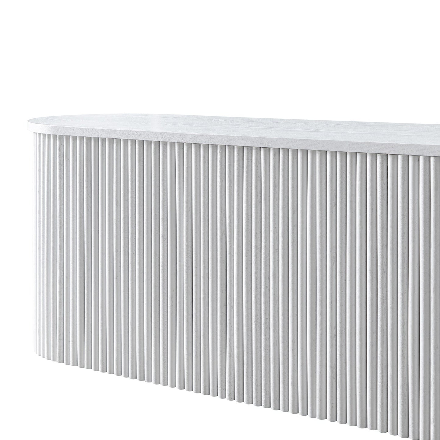 Banc ottoman de rangement Maru, blanc délavé