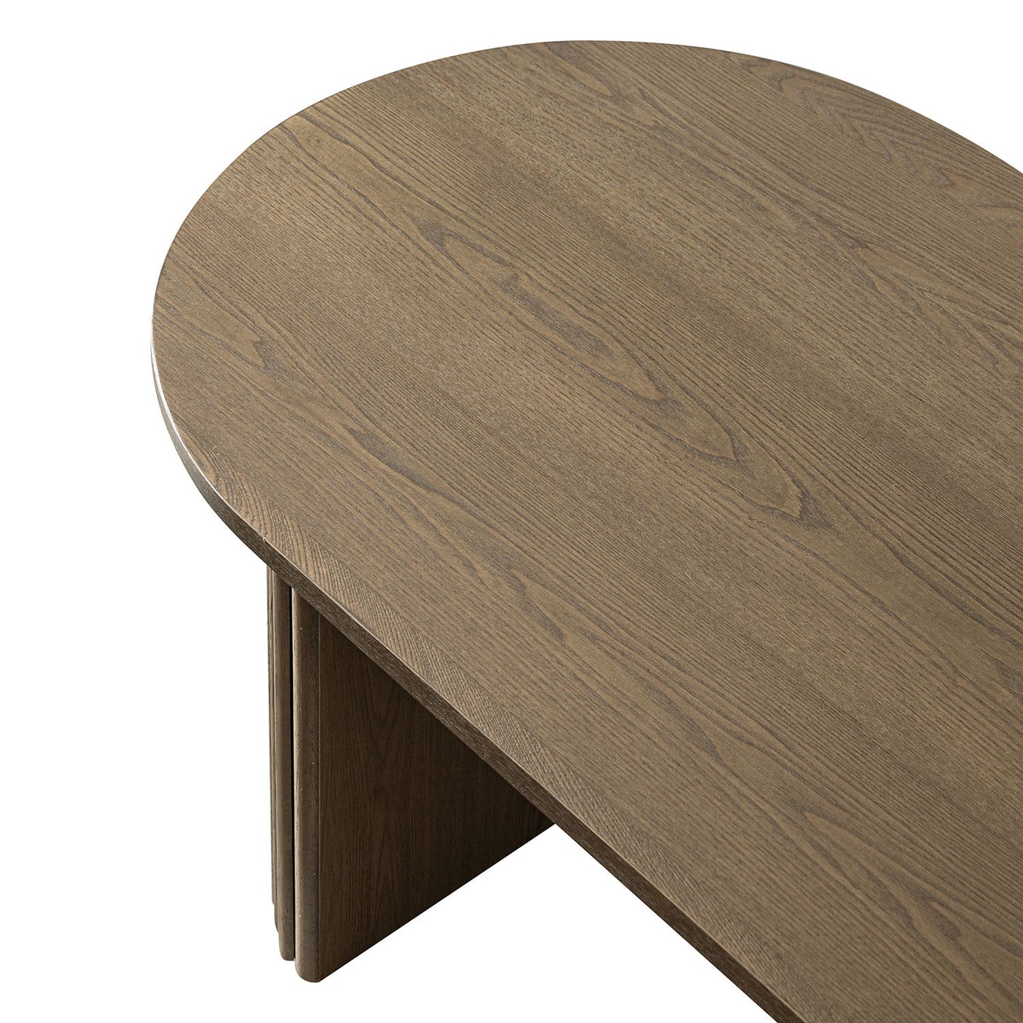 Table basse ovale Maru, chêne argenté