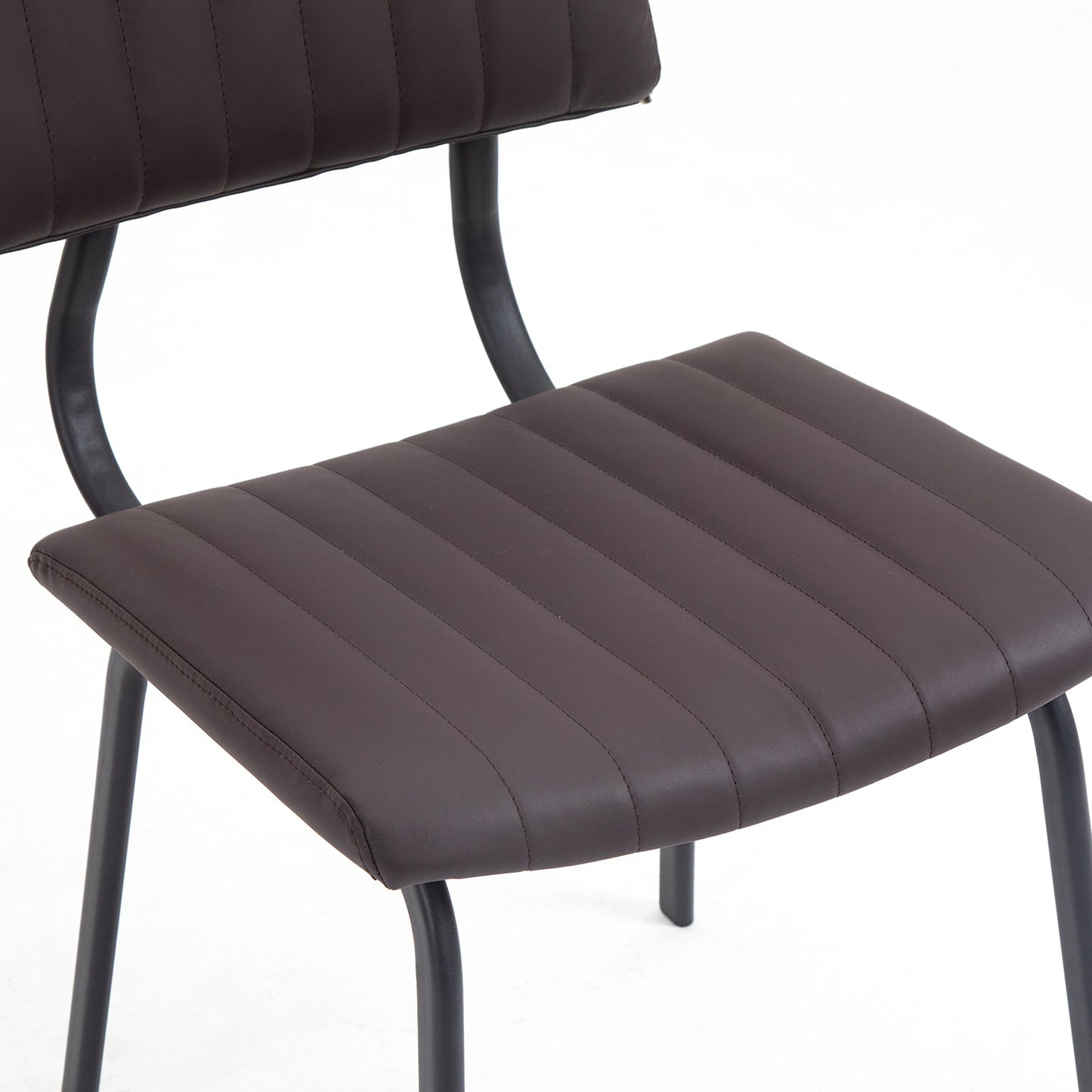 Ensemble de 2 chaises de salle à manger cannelées Charlecote (PU marron foncé)