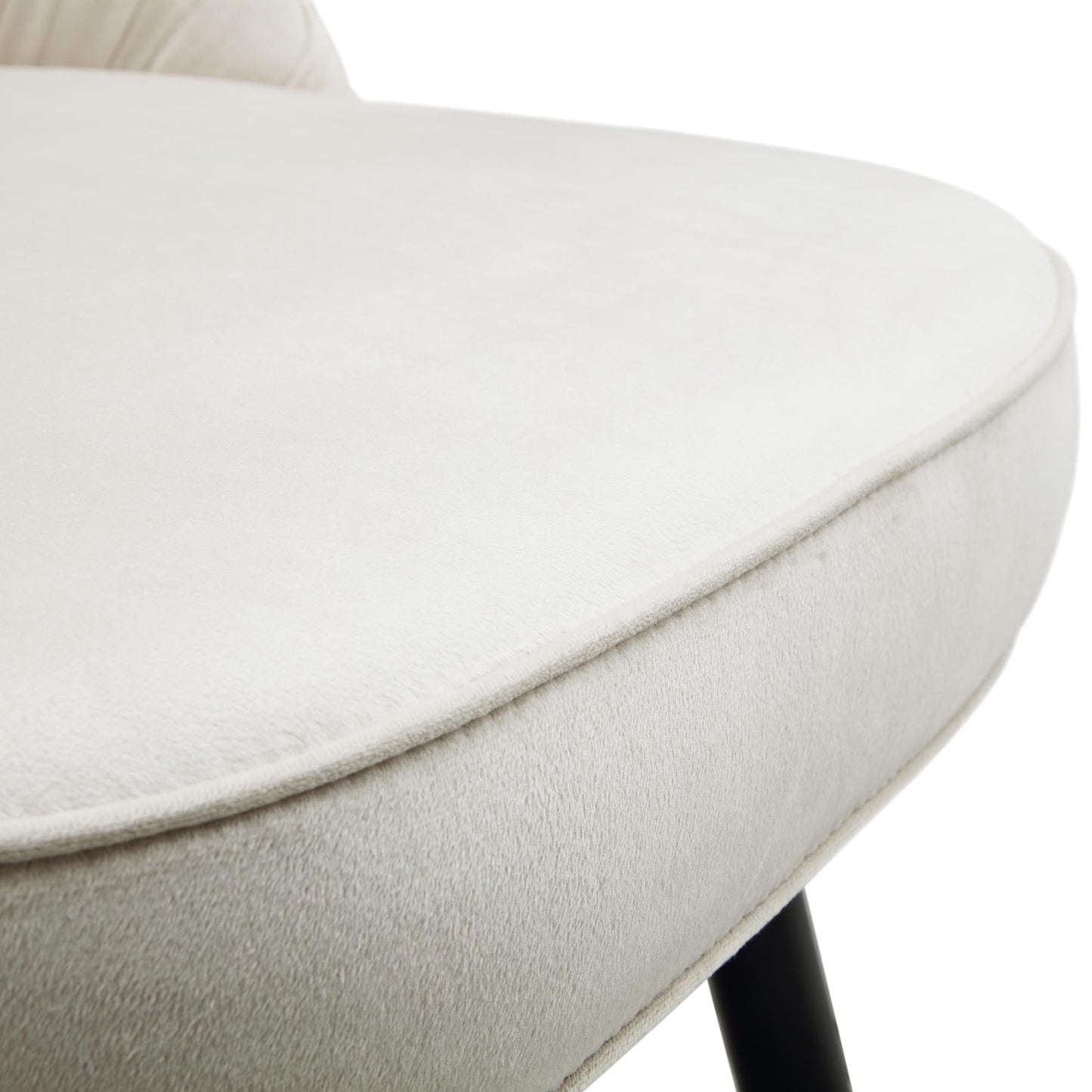 Lot de 2 chaises de salle à manger rembourrées en velours plissé champagne Miyae