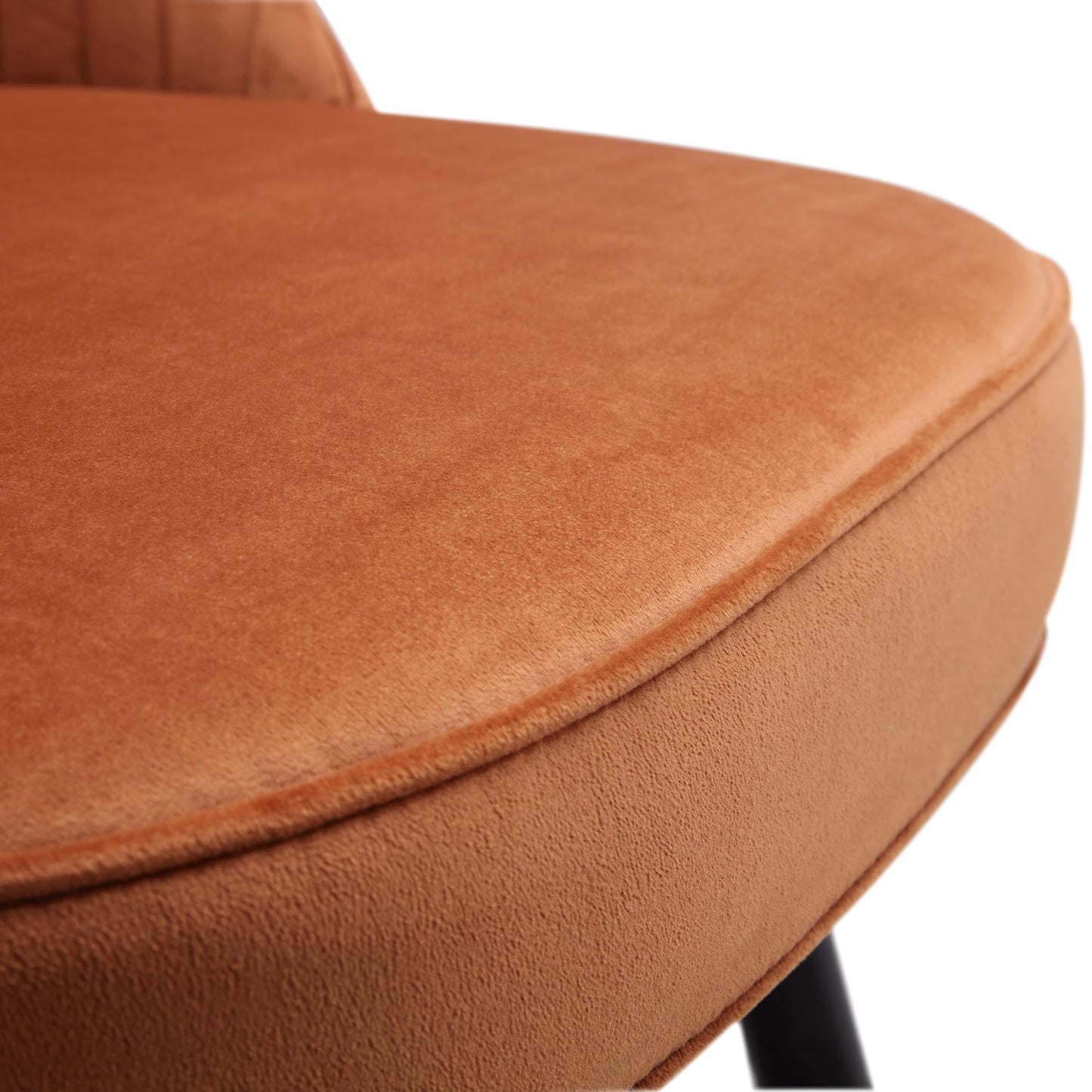 Lot de 2 chaises de salle à manger rembourrées en velours plissé orange brûlé Miyae