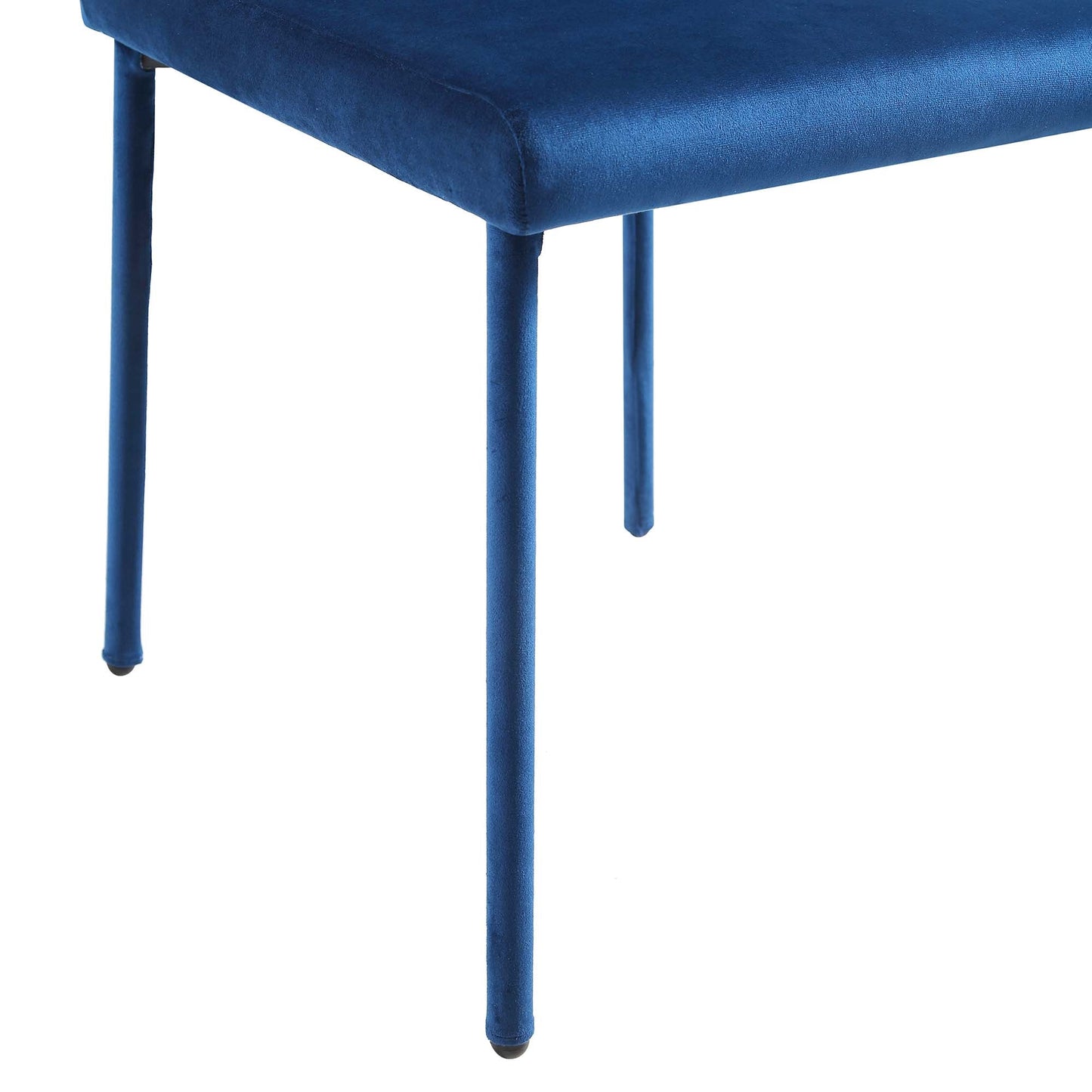 Ensemble de 2 chaises de salle à manger Fernie en velours bleu marine avec pieds rembourrés