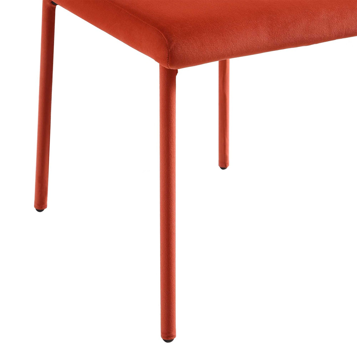 Ensemble de 2 chaises de salle à manger Fernie en velours ocre orange brûlé avec pieds rembourrés