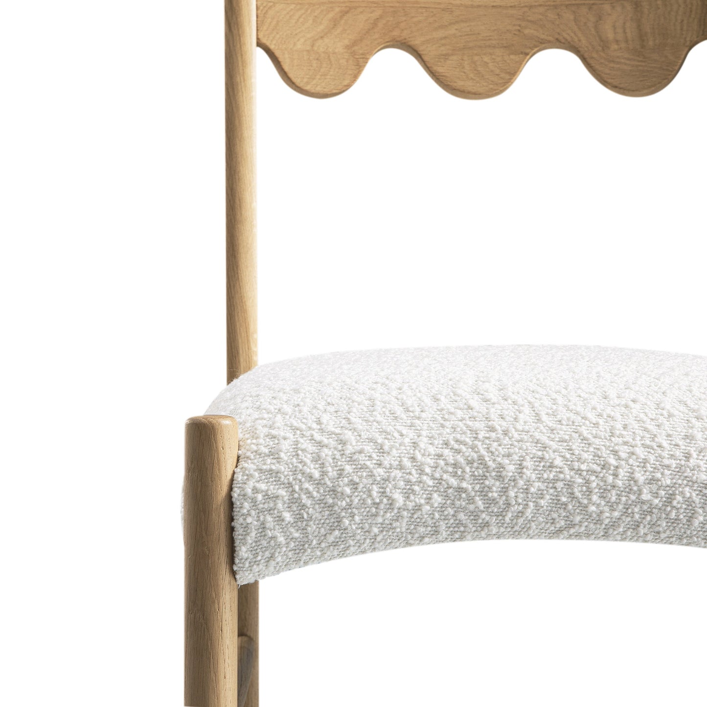 Ensemble de 2 chaises de salle à manger Ludlow, boucle écrue | Structure en chêne naturel