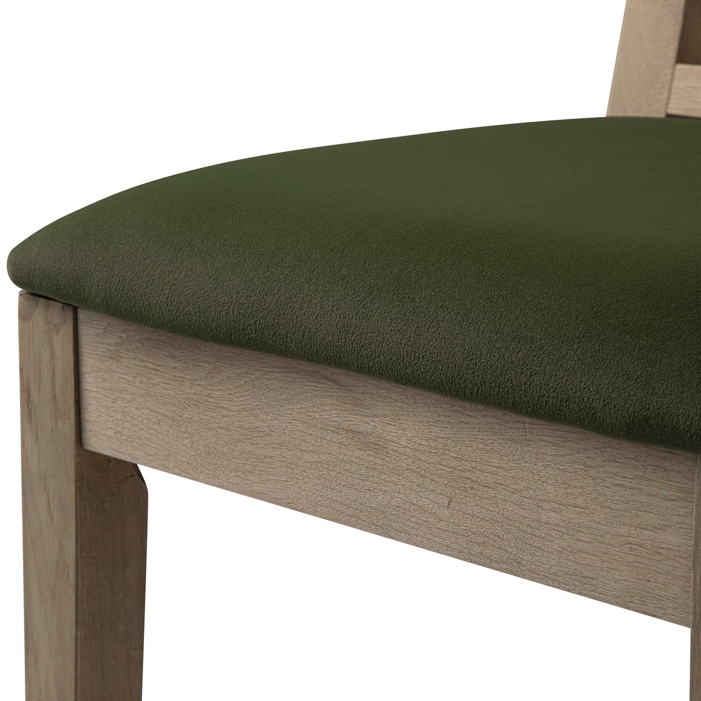 Ensemble de 2 chaises de salle à manger Hemingford en velours vert mousse et chêne lavé