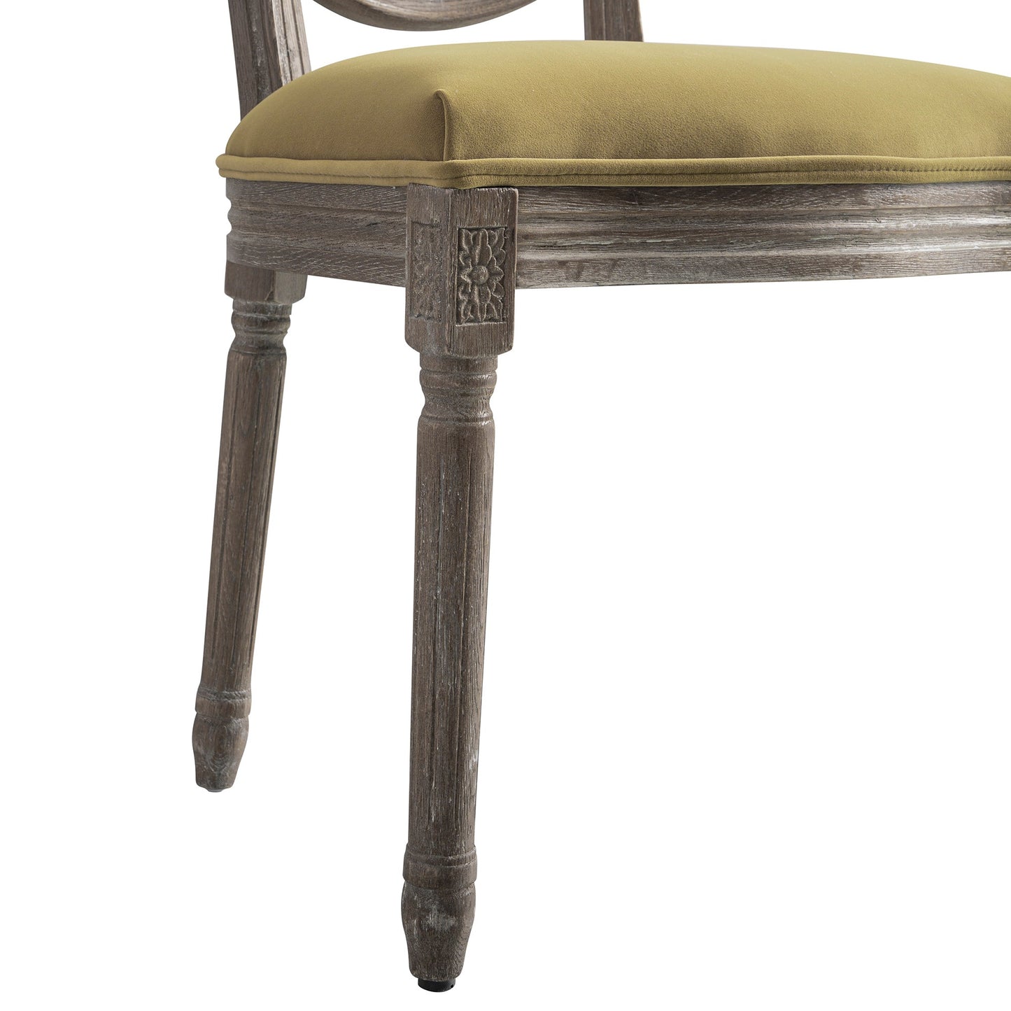 Ensemble de 2 chaises de salle à manger classiques en chêne patiné Lainston, velours caramel