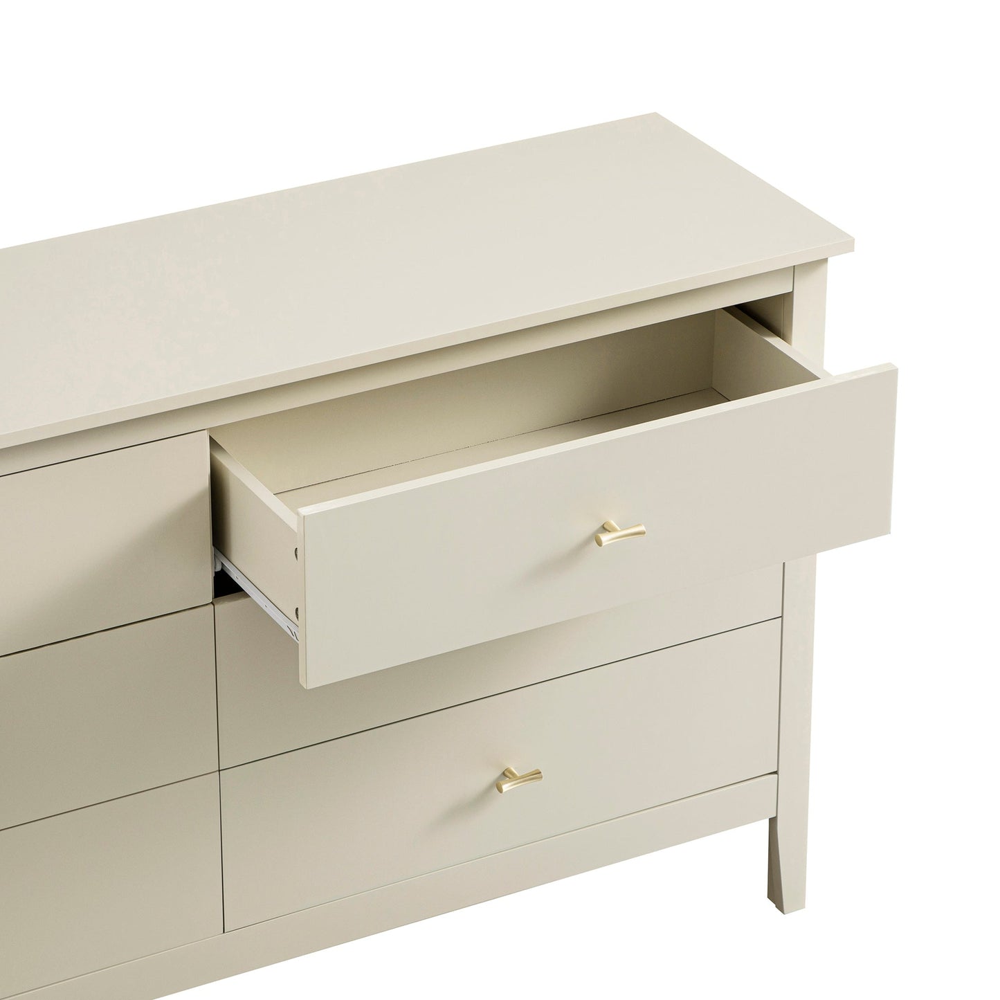 Commode 6 tiroirs Oakham, blanc ombré