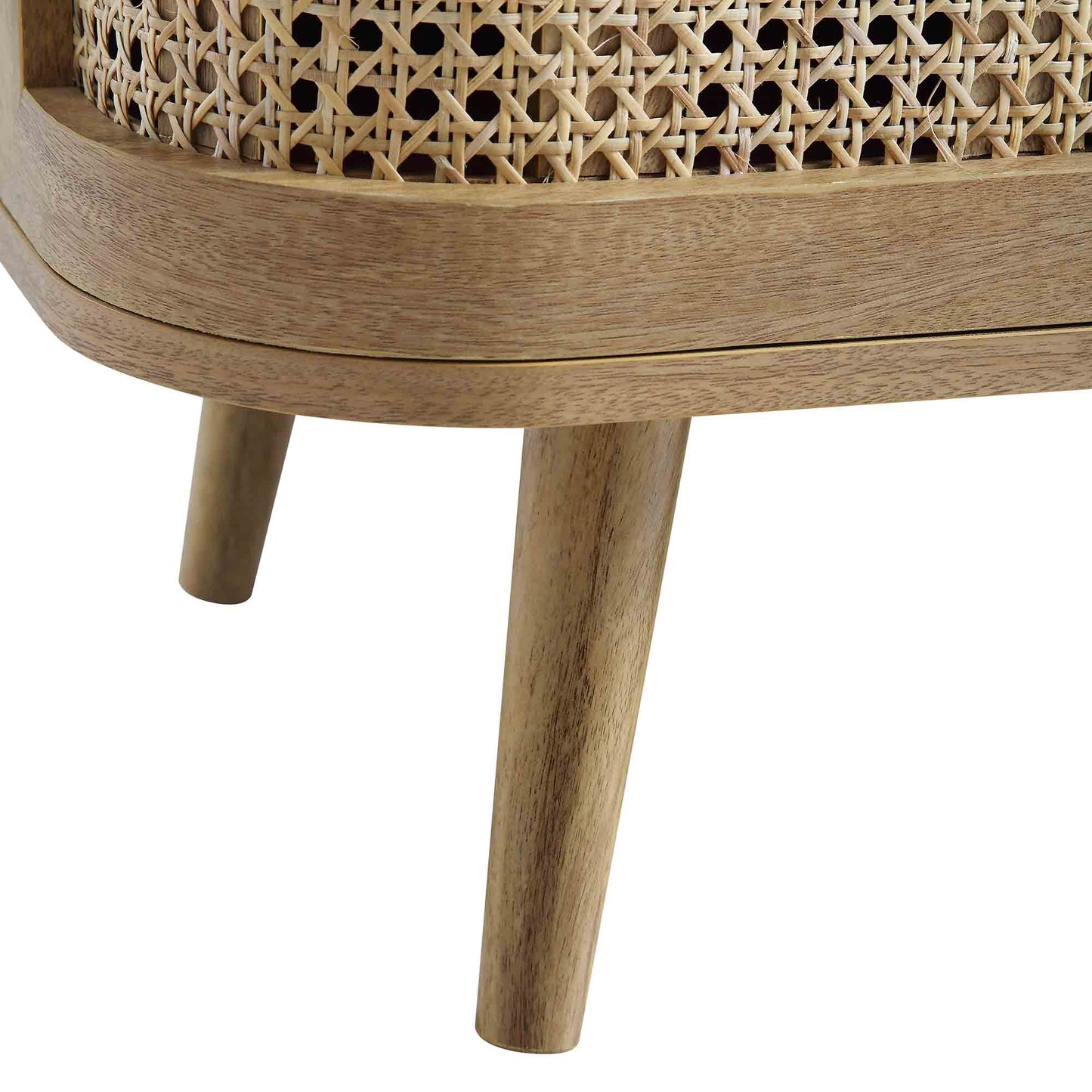 Grand buffet 3 portes en rotin courbé Izzy, naturel