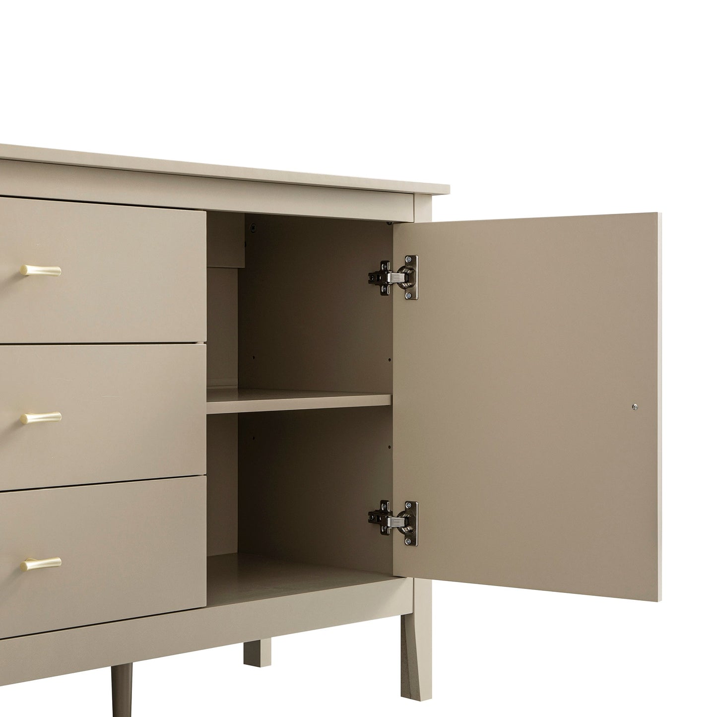 Buffet large Oakham avec tiroirs, gris foncé