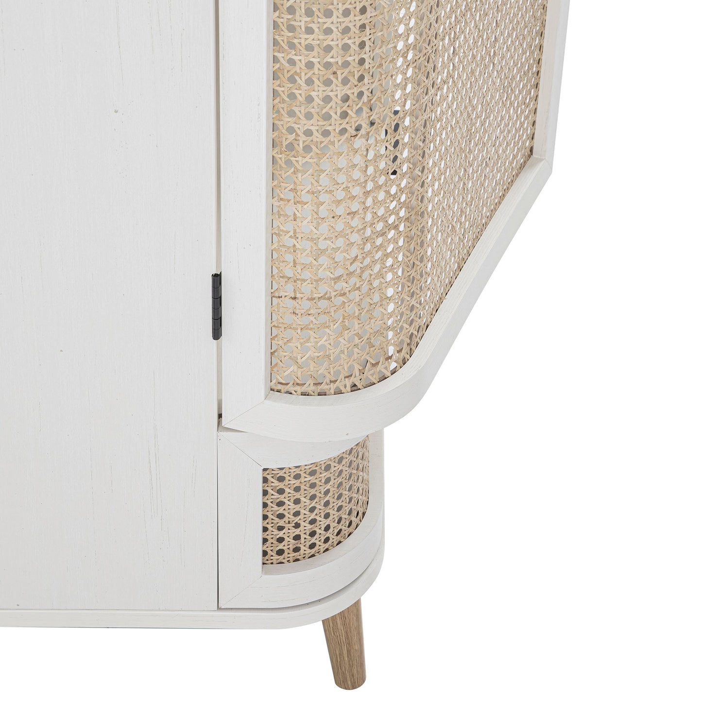 Armoire double courbée en rotin Izzy, blanche