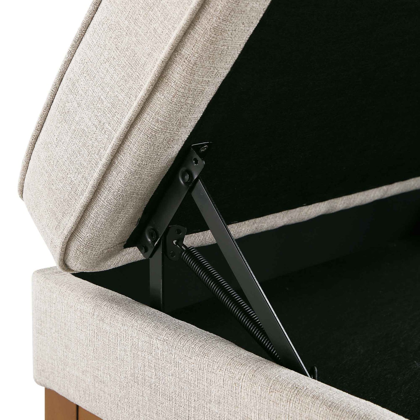 Repose-pieds de rangement en tissu Dipley Oatmeal