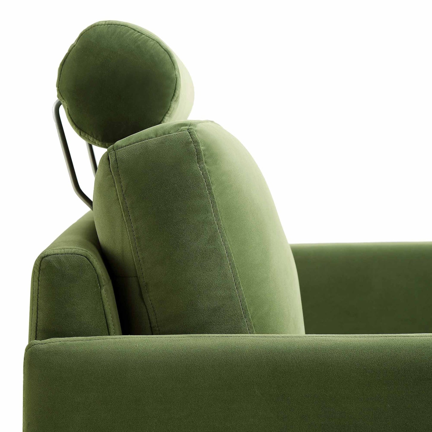 Fauteuil en velours vert fougère Timber