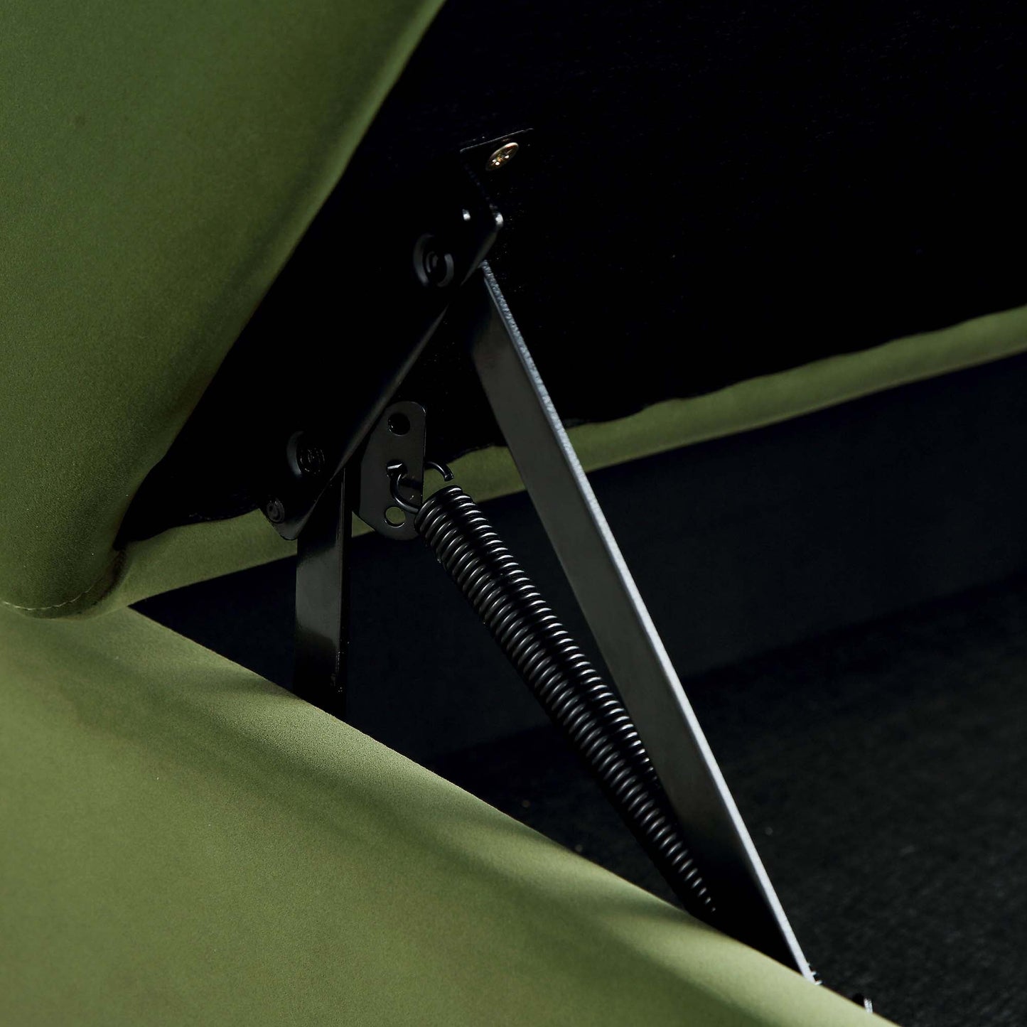 Pouf de rangement en velours vert fougère Timber