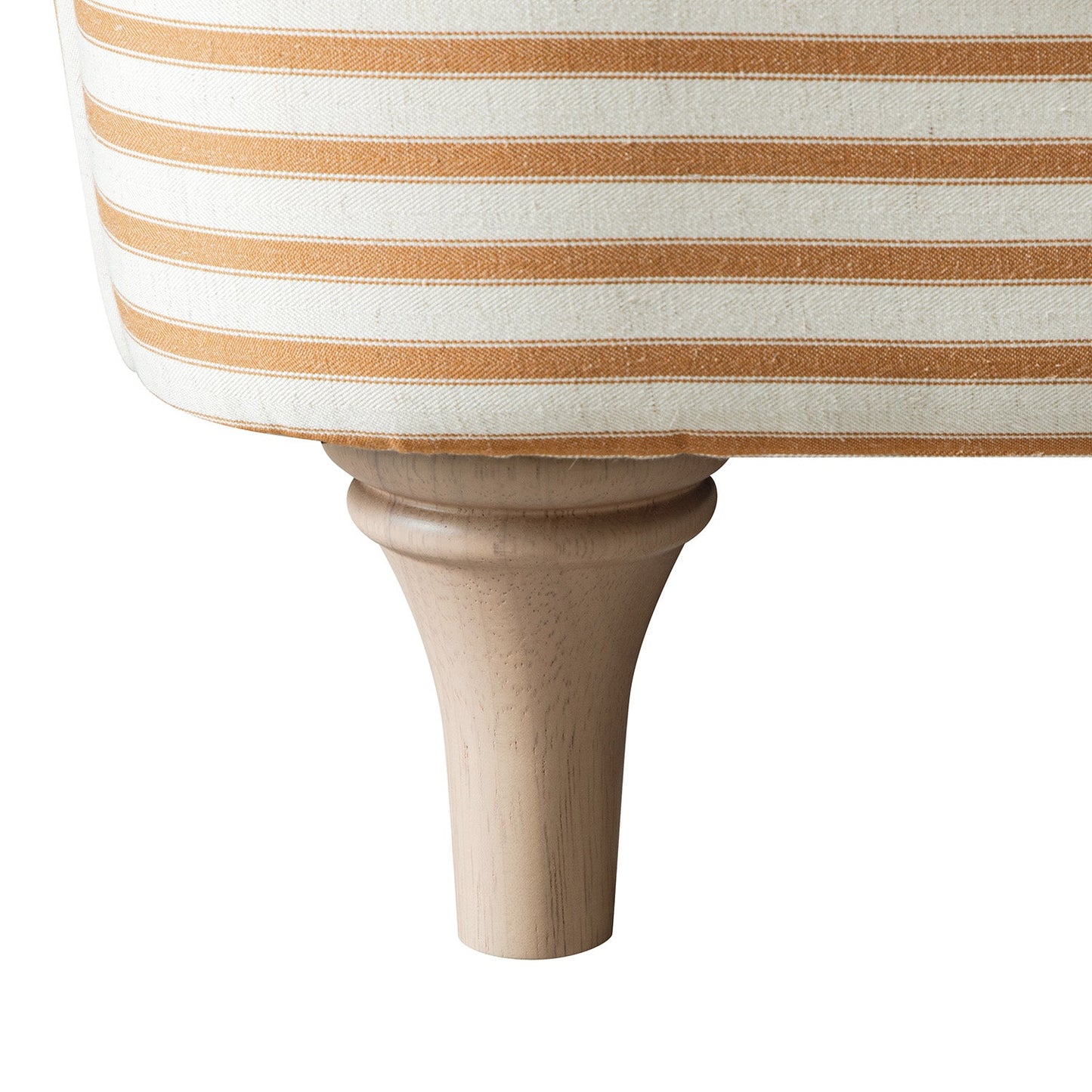 Canapé-lit et causeuse en tissu mélangé lin à rayures ocre Daphnis