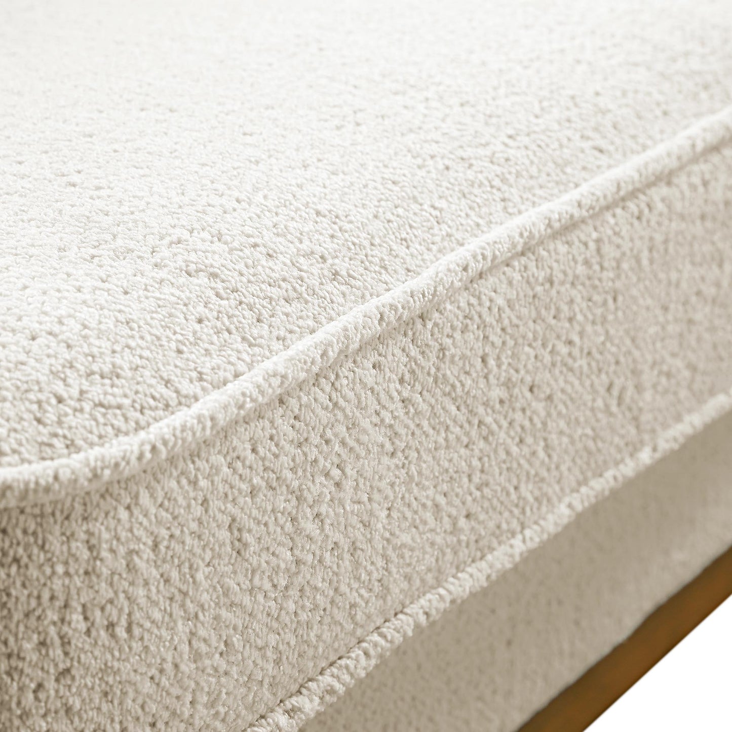 Grand canapé d'angle Dipley en tissu bouclé beige