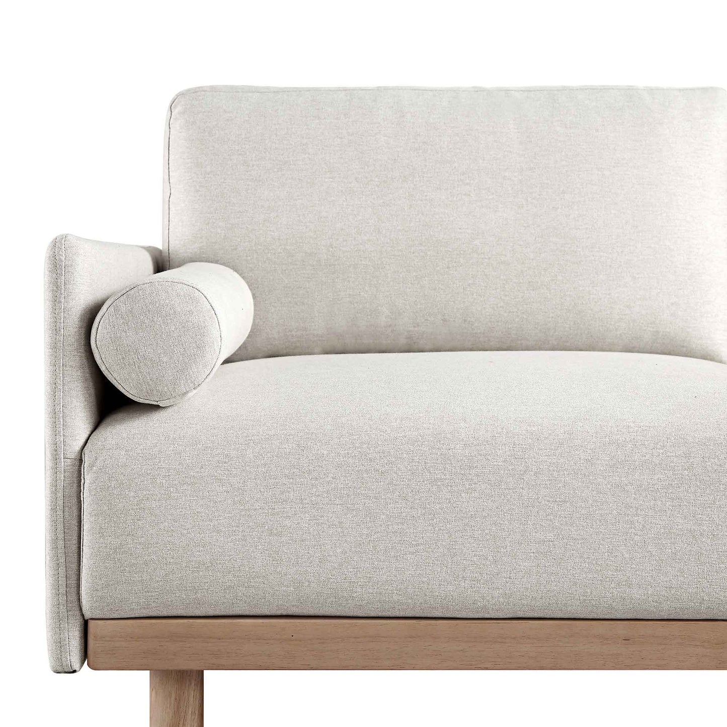 Canapé en tissu Timber Oatmeal, grand canapé méridienne 3 places orienté à droite