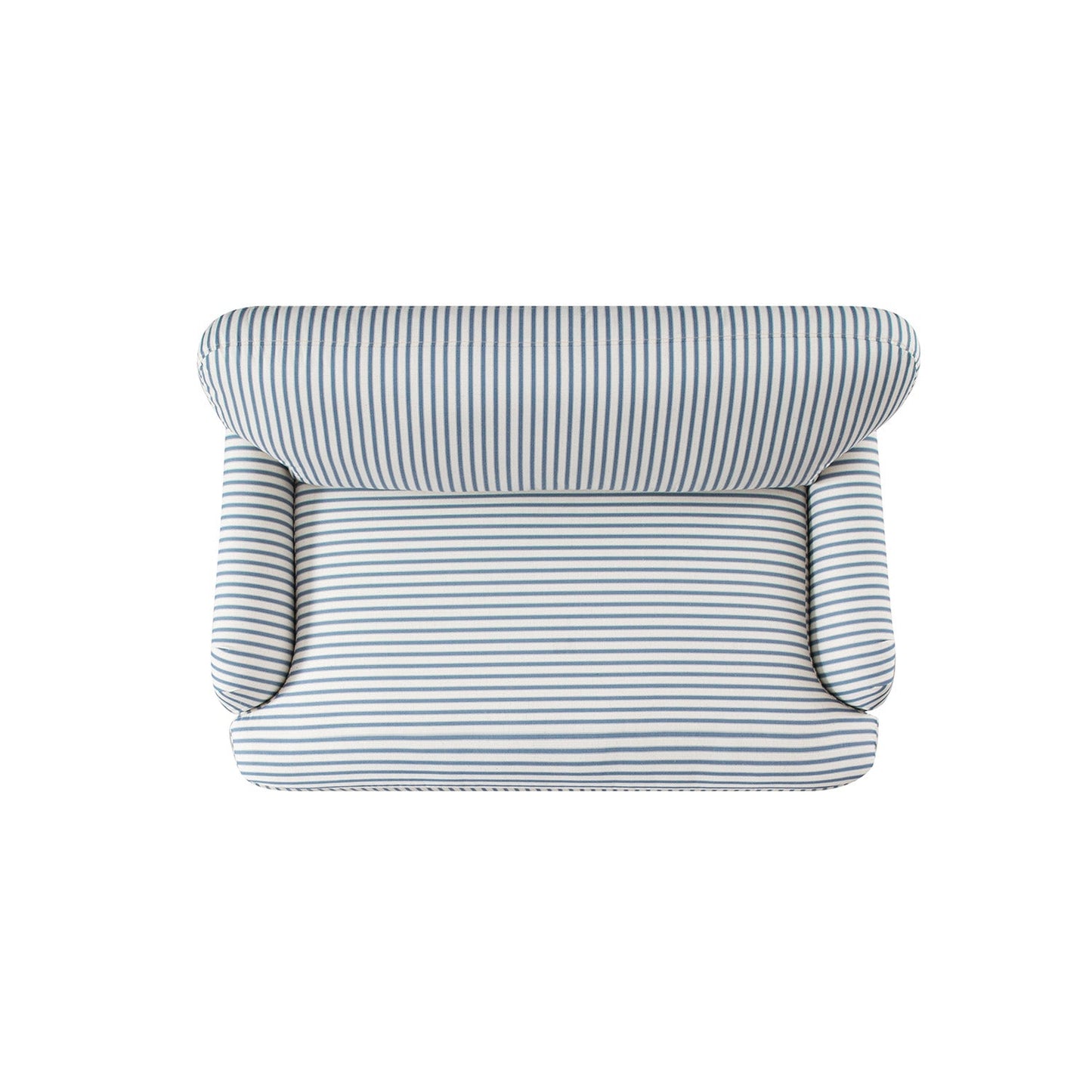 Canapé-lit et causeuse en tissu mélangé de lin à rayures bleues Daphnis