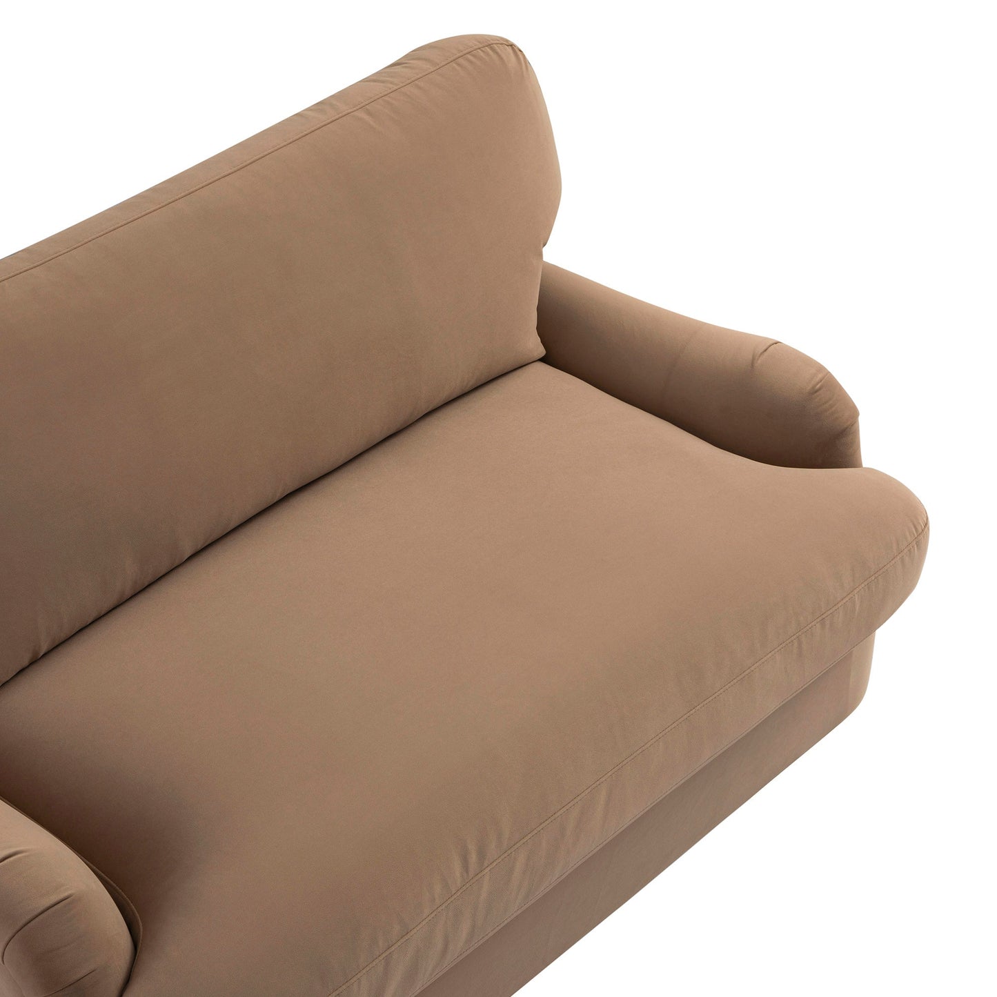 Canapé-lit en velours camel Daphnis, causeuse