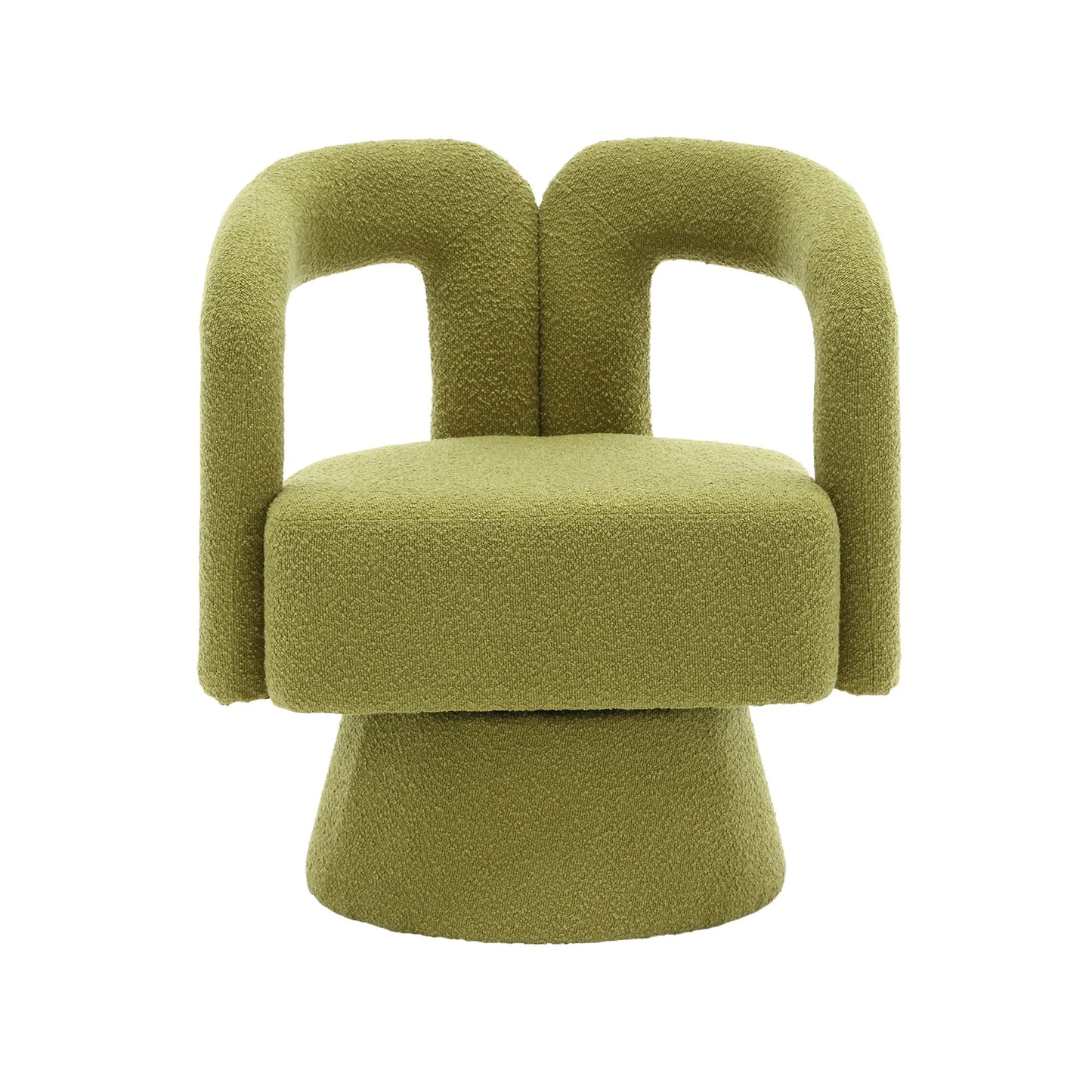 Fauteuils d'appoint HOMEFUN en tissu bouclé, pivotants à 360 degrés, style tonneau confortable
