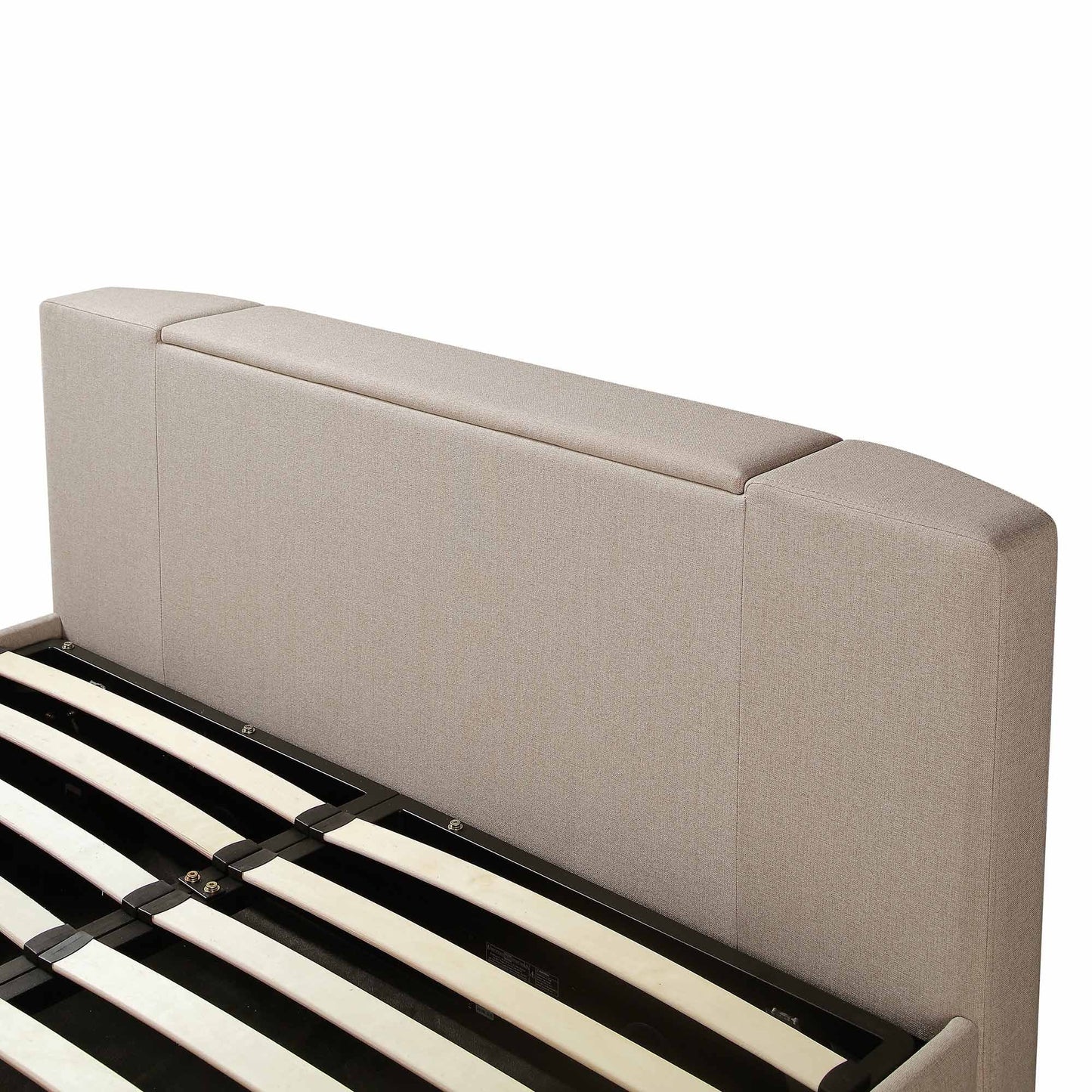 Lit TV ottoman en tissu Wilton Warm Stone