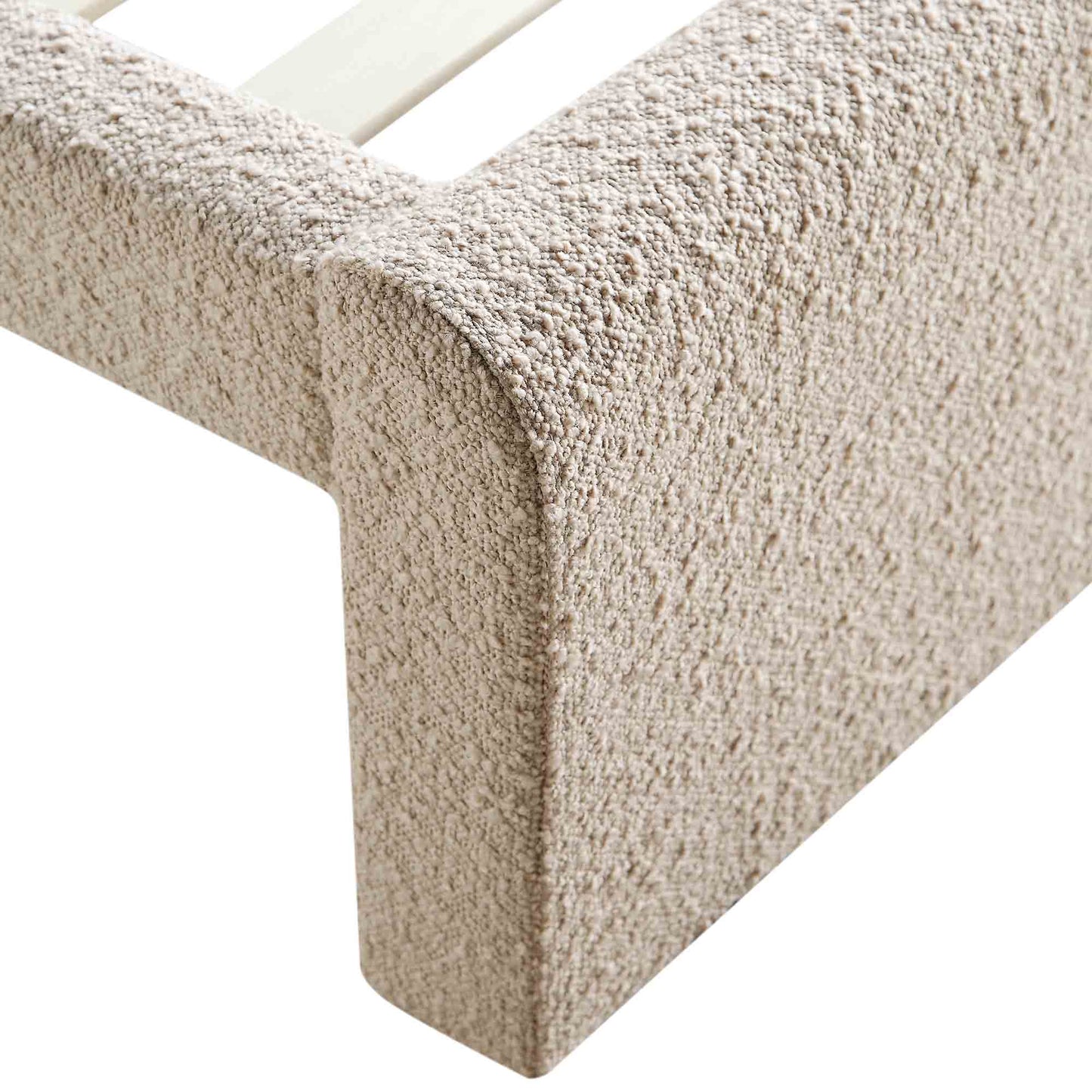 Lit incurvé Hampstead Taupe Boucle