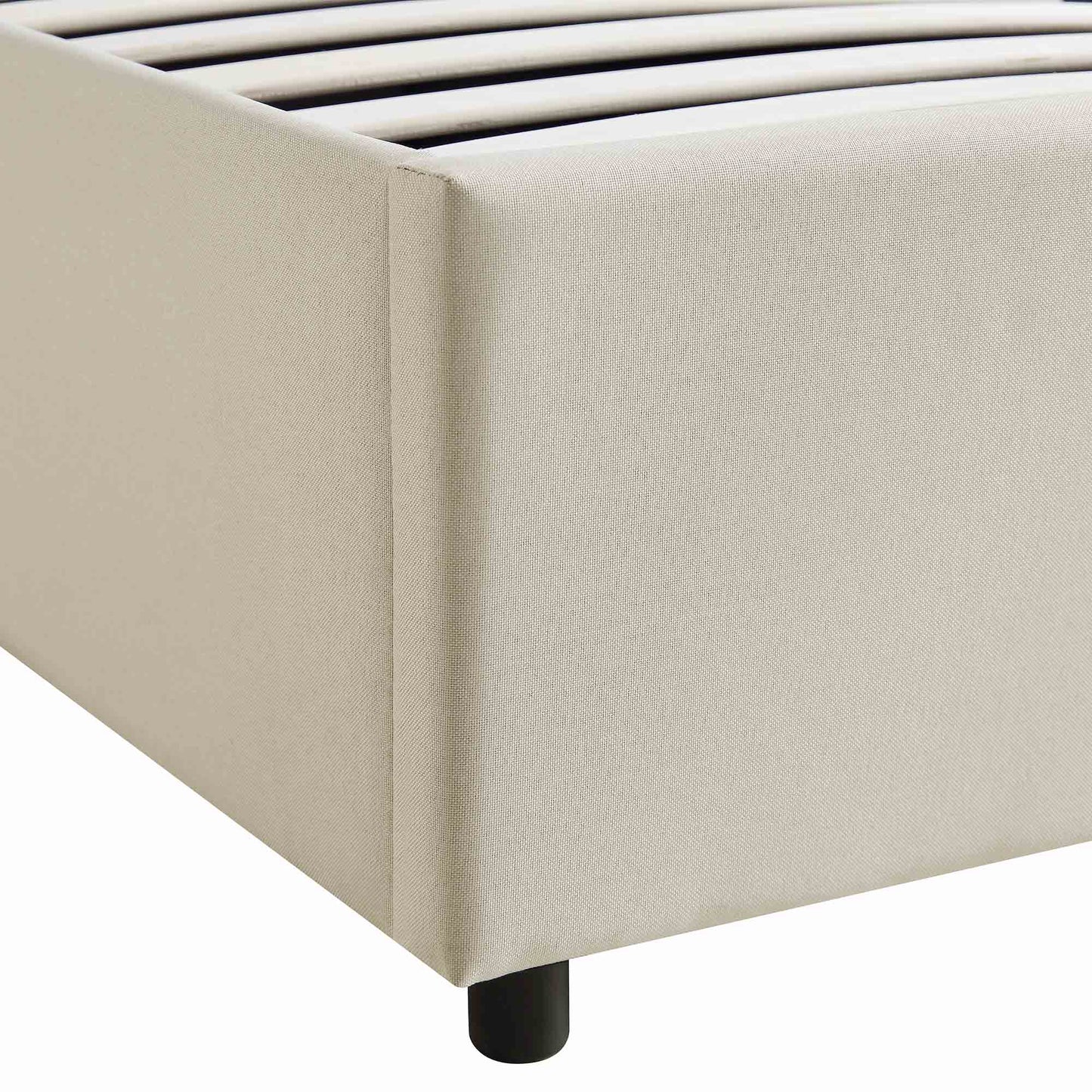 Cadre de lit ottoman Pimlico avec tête de lit à LED multicolore (tissu beige)